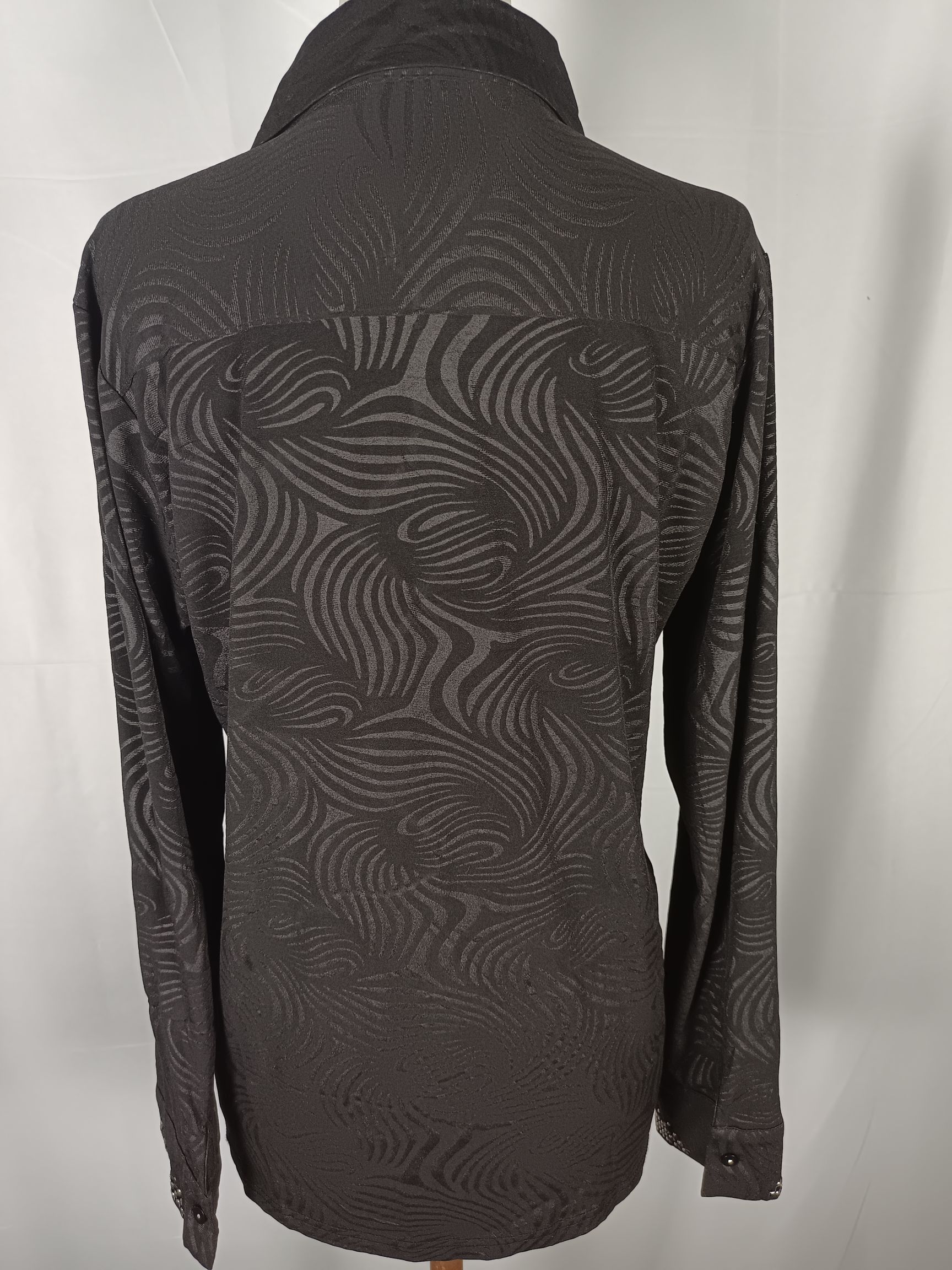 Japanese Brand Women Printed Black Button Long Sleeve Blouse Size L / US 10 / IT 46 - 7 Thumbnail