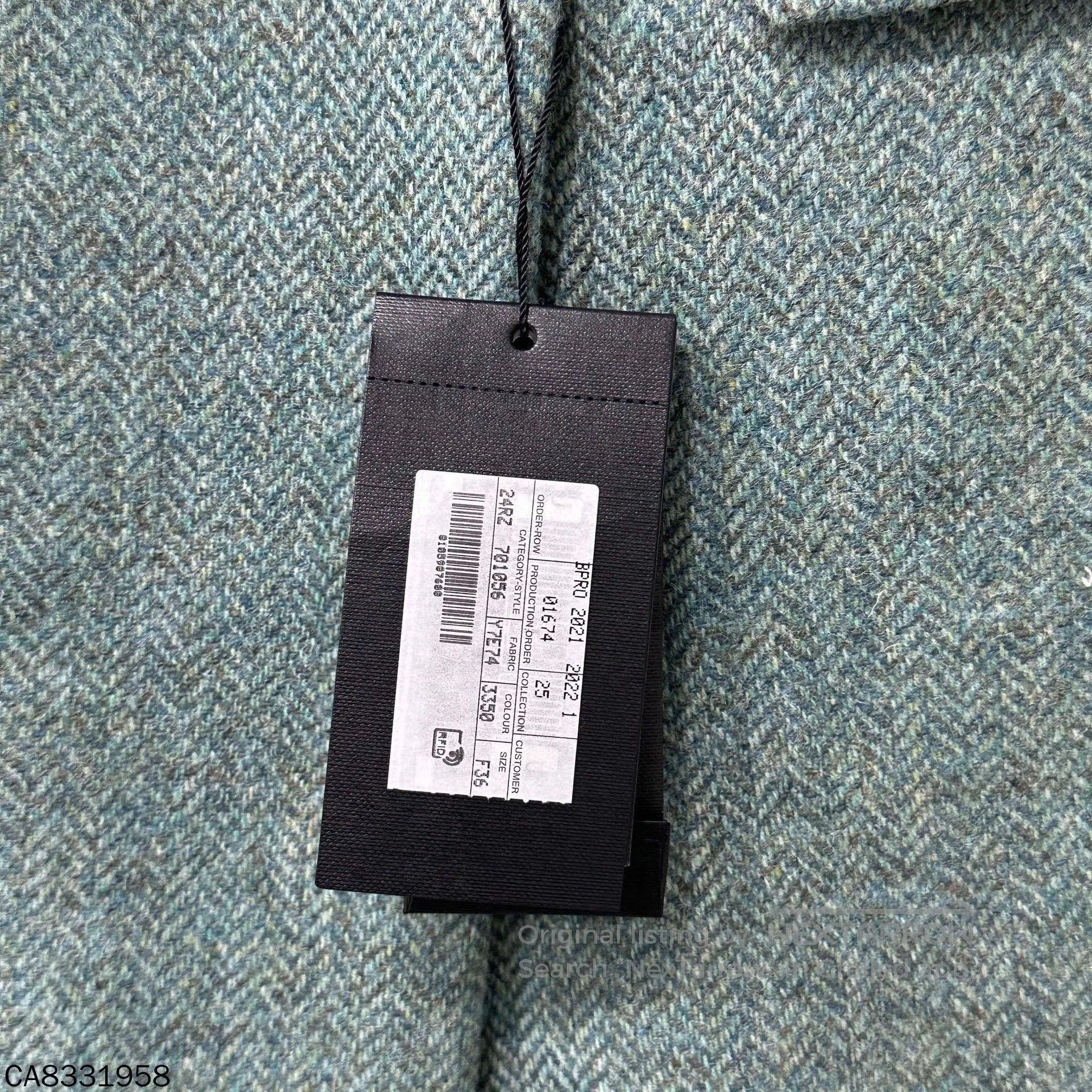 Saint Laurent Paris Saint Laurent Light Green Herringbone Blazer. Size XS / US 0-2 / IT 36-38 - 6 Thumbnail