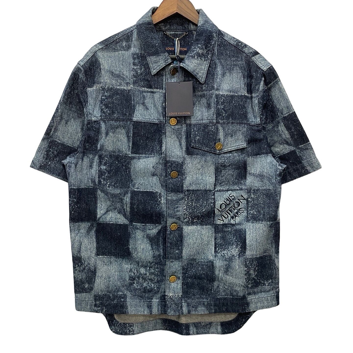 Louis Vuitton Louis Vuitton Damier Denim Short Sleeve Shirt M Size US M / EU 48-50 / 2 - 1 Thumbnail