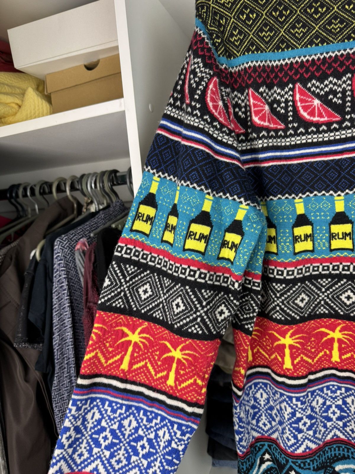 Diesel Diesel Rum Bottles & Tropical Palms Colorful Sweater Size US L / EU 52-54 / 3 - 16 Thumbnail