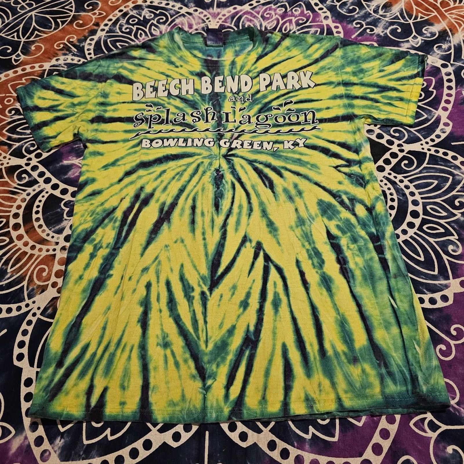 Designer Men's Blue and Green Beach Bend Park Tie-Dye T-shirt Size US M / EU 48-50 / 2 - 2 Thumbnail