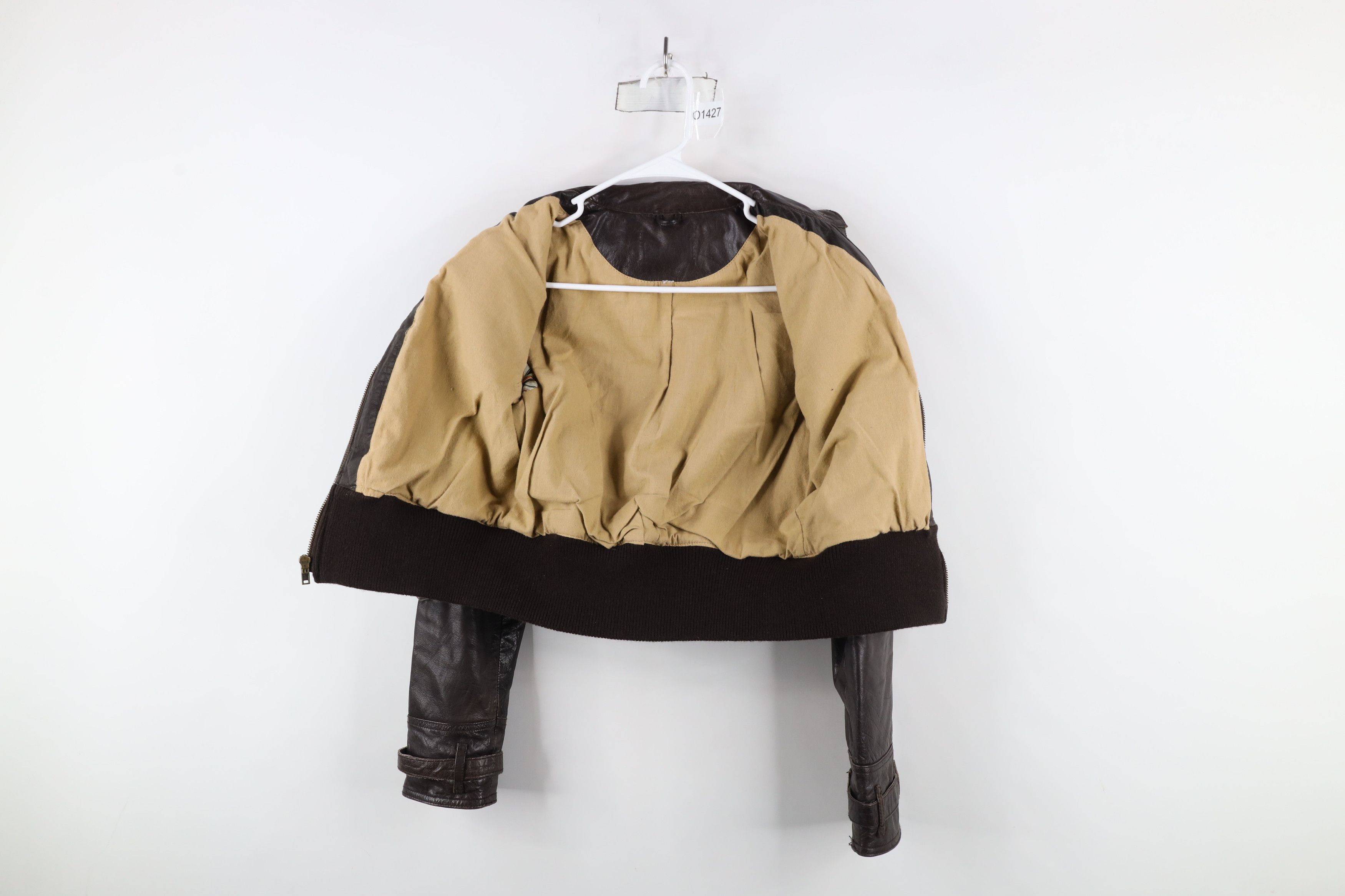 Vintage Vintage 90s Streetwear Cropped Leather Motorcycle Jacket Size M / US 6-8 / IT 42-44 - 9 Thumbnail