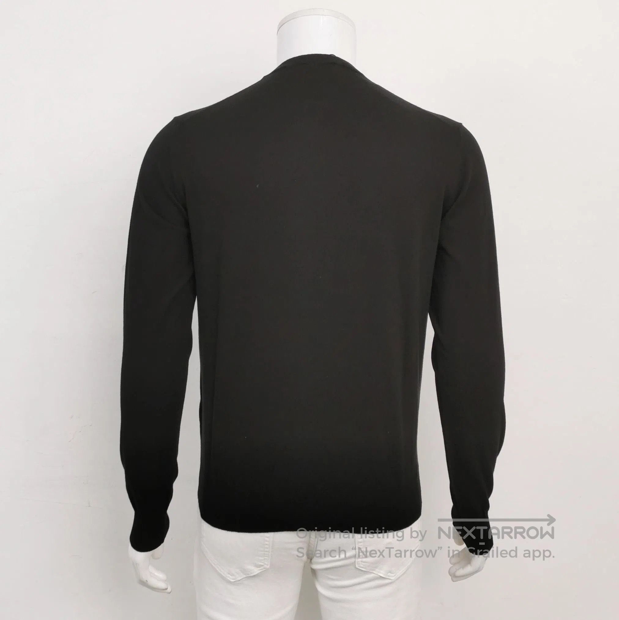 Prada Prada Black Cotton Crewneck Sweater for Women . Size M / US 6-8 / IT 42-44 - 2 Thumbnail