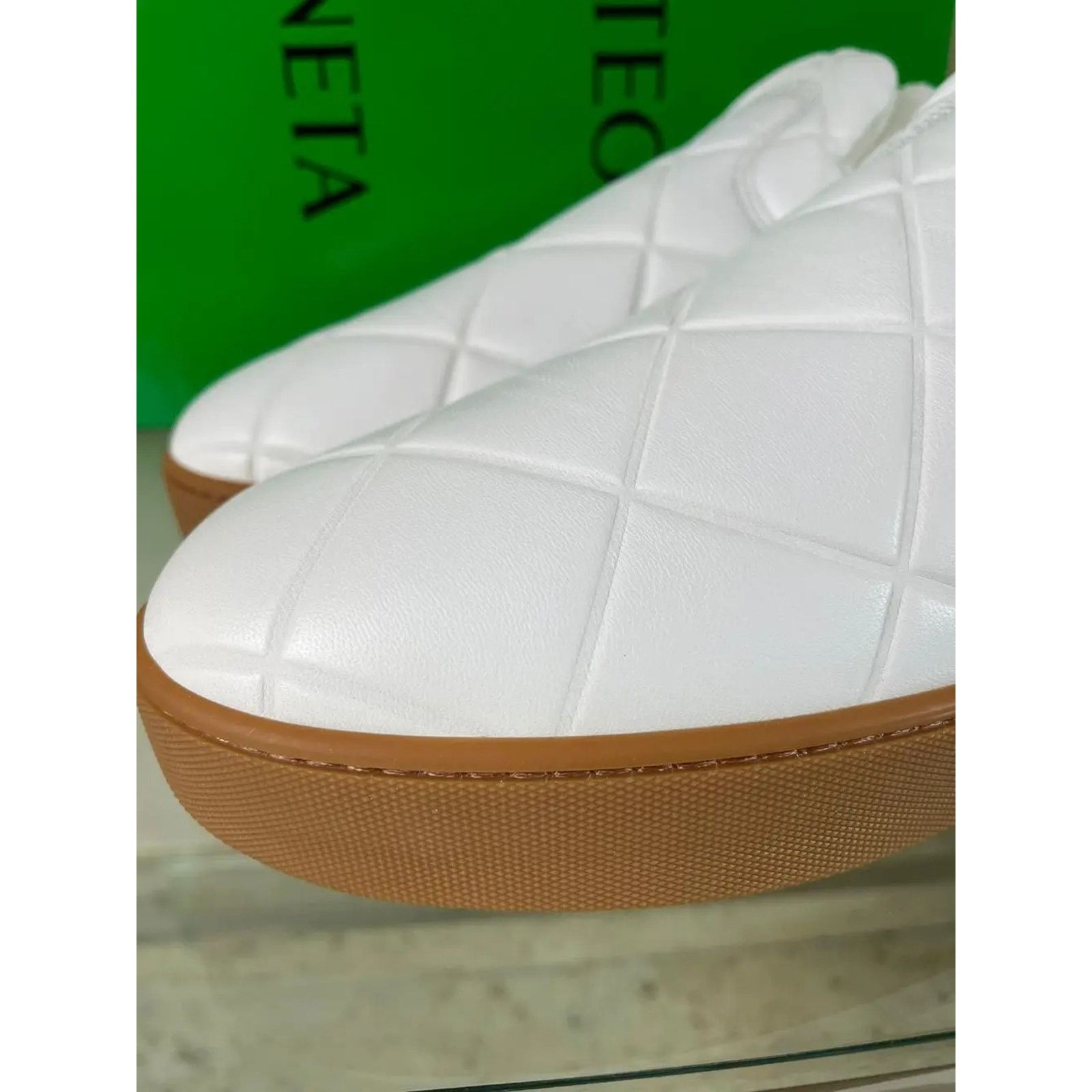 Bottega Veneta o1rshd1 Quilted Nappa Leather Sneakers in White Size US 8 / EU 41 - 3 Thumbnail
