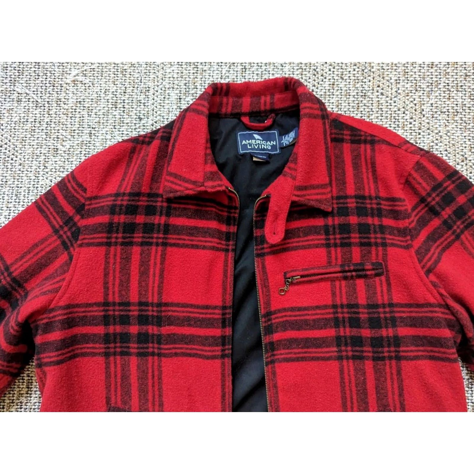 Vintage VINTAGE American Living by Ralph Lauren Buffalo Plaid Jacket Wool Wool Blend Coat Men L Red Buffalo Plaid Hunting Jacket Size US L / EU 52-54 / 3 - 3 Thumbnail