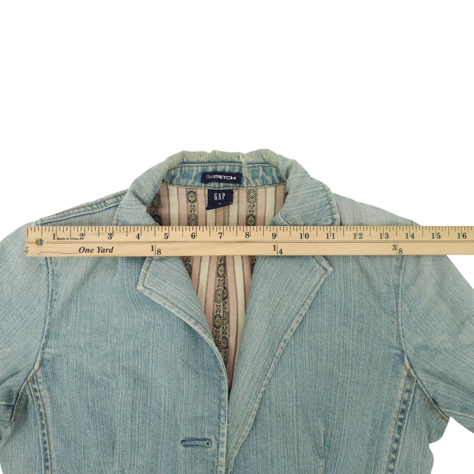 Gap GAP Denim Blazer Jacket Womens 2 READ Y2K Indie Light Wash Size XS / US 0-2 / IT 36-38 - 4 Thumbnail