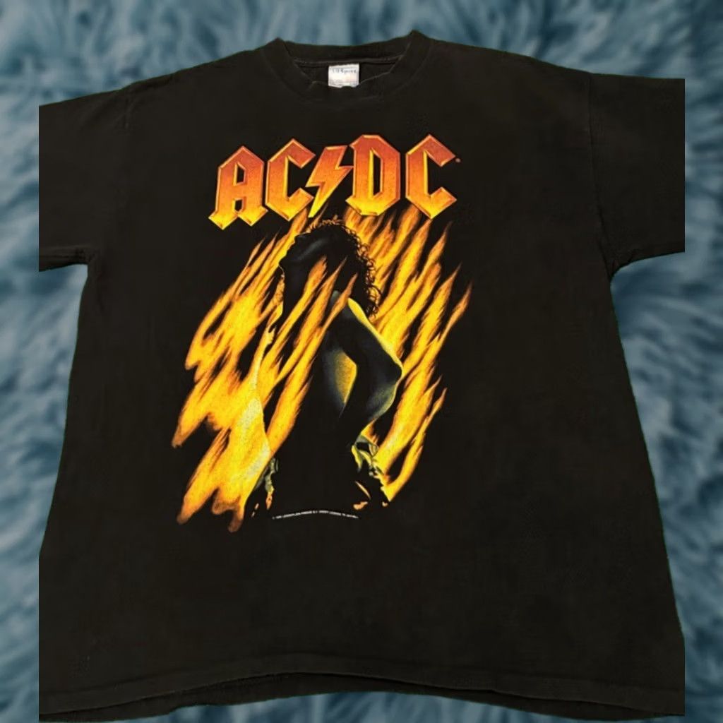 Vintage VINTAGE ACDC Band Tee 90s Bonfire 1998 Tour VTG Shirt XL Black Mens T-Shirt Size US XL / EU 56 / 4 - 1 Thumbnail