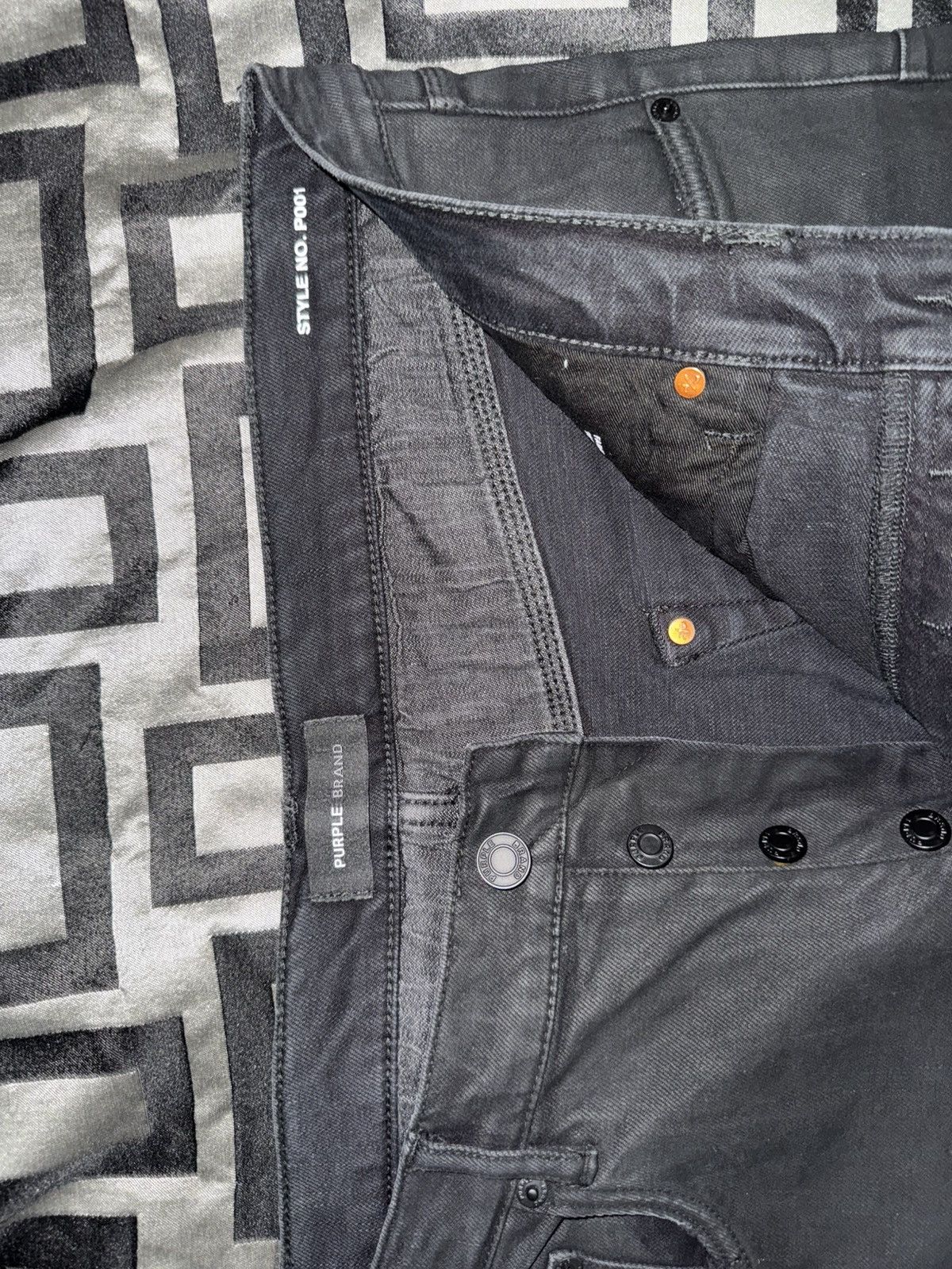 Purple Brand P001 Black Resin Skinny Jeans Size US 38 / EU 54 - 2 Thumbnail