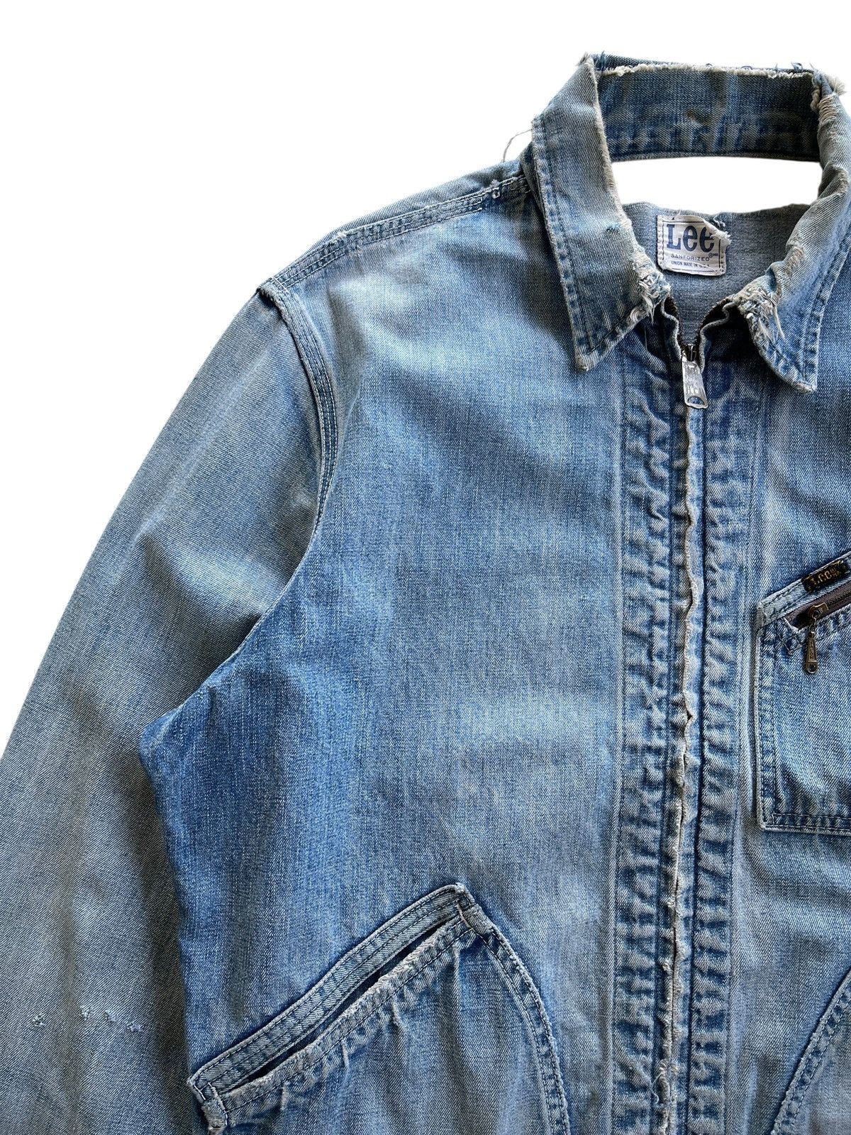 Lee Destroyed❗️70s Lee Jelt 91 B Distressed Jacket Size US L / EU 52-54 / 3 - 13 Thumbnail