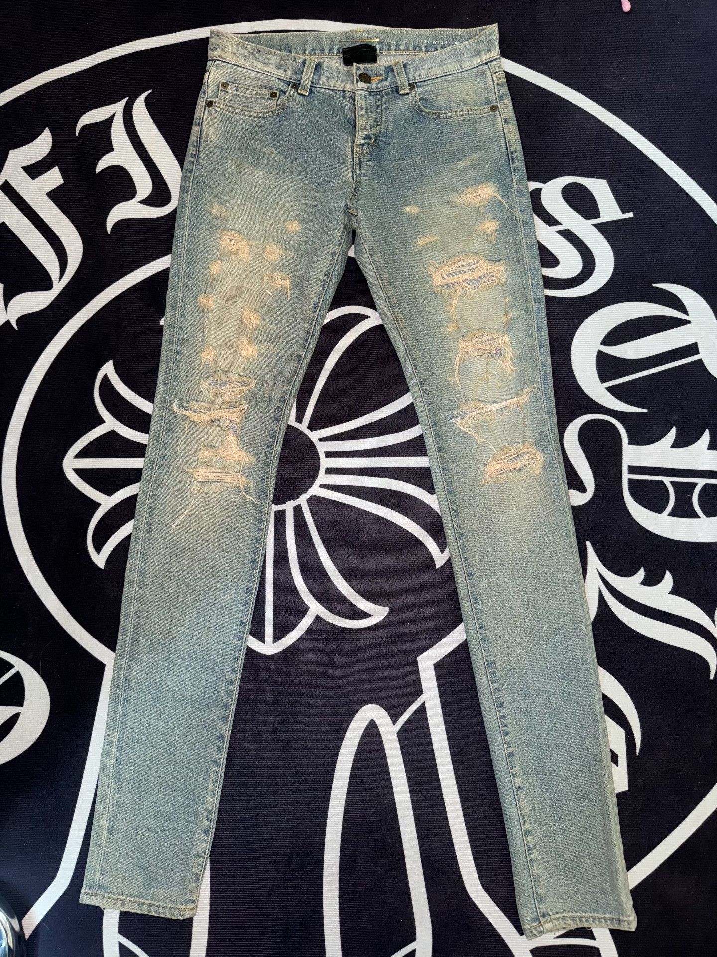 Saint Laurent Paris Saint Laurent 14SS Distressed Jeans Size 26" / US 2 / IT 38 - 1 Thumbnail