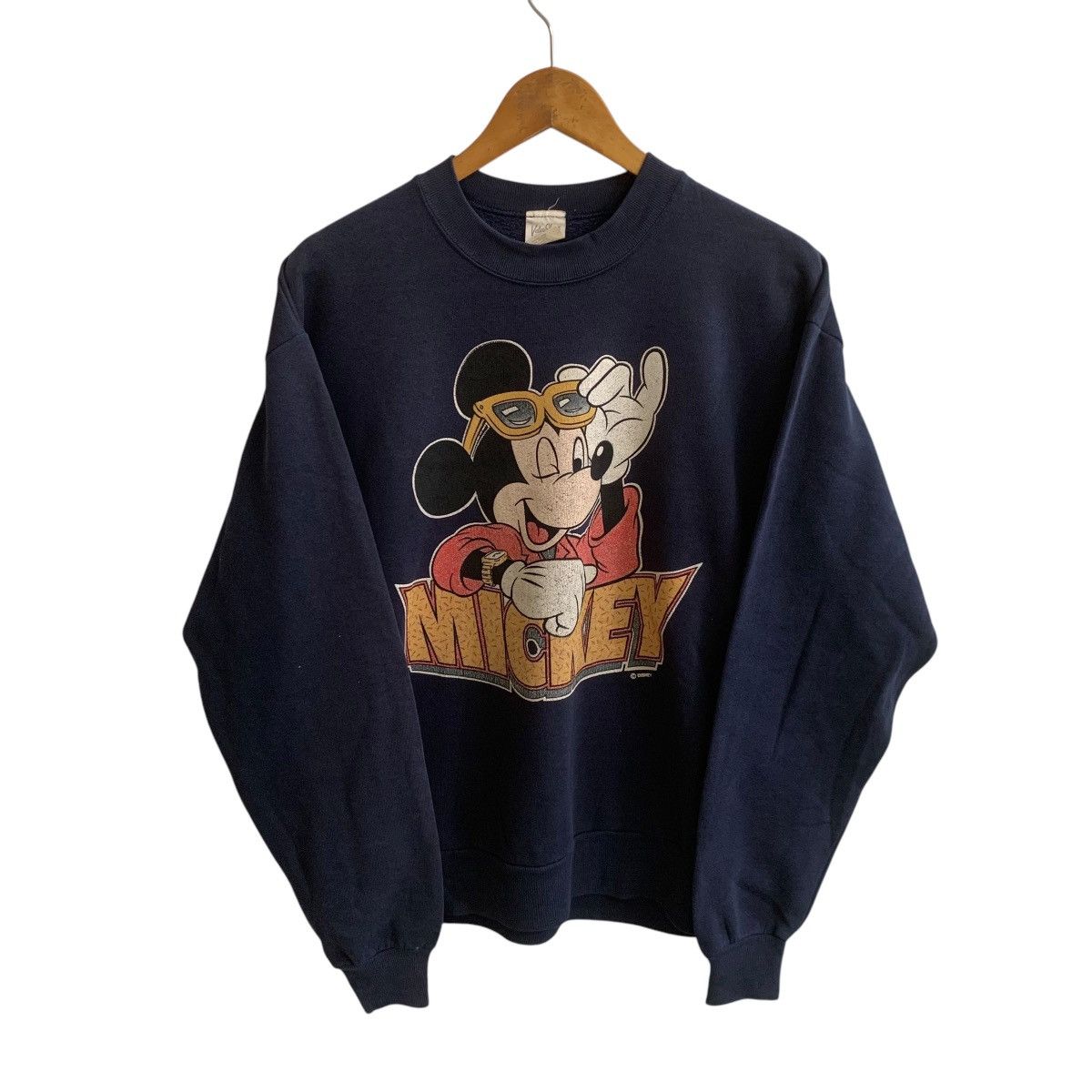 Vintage 90s 2024 Mickey Mouse By Velva Sheen Crewneck Sweatshirt Pullover Big Logo