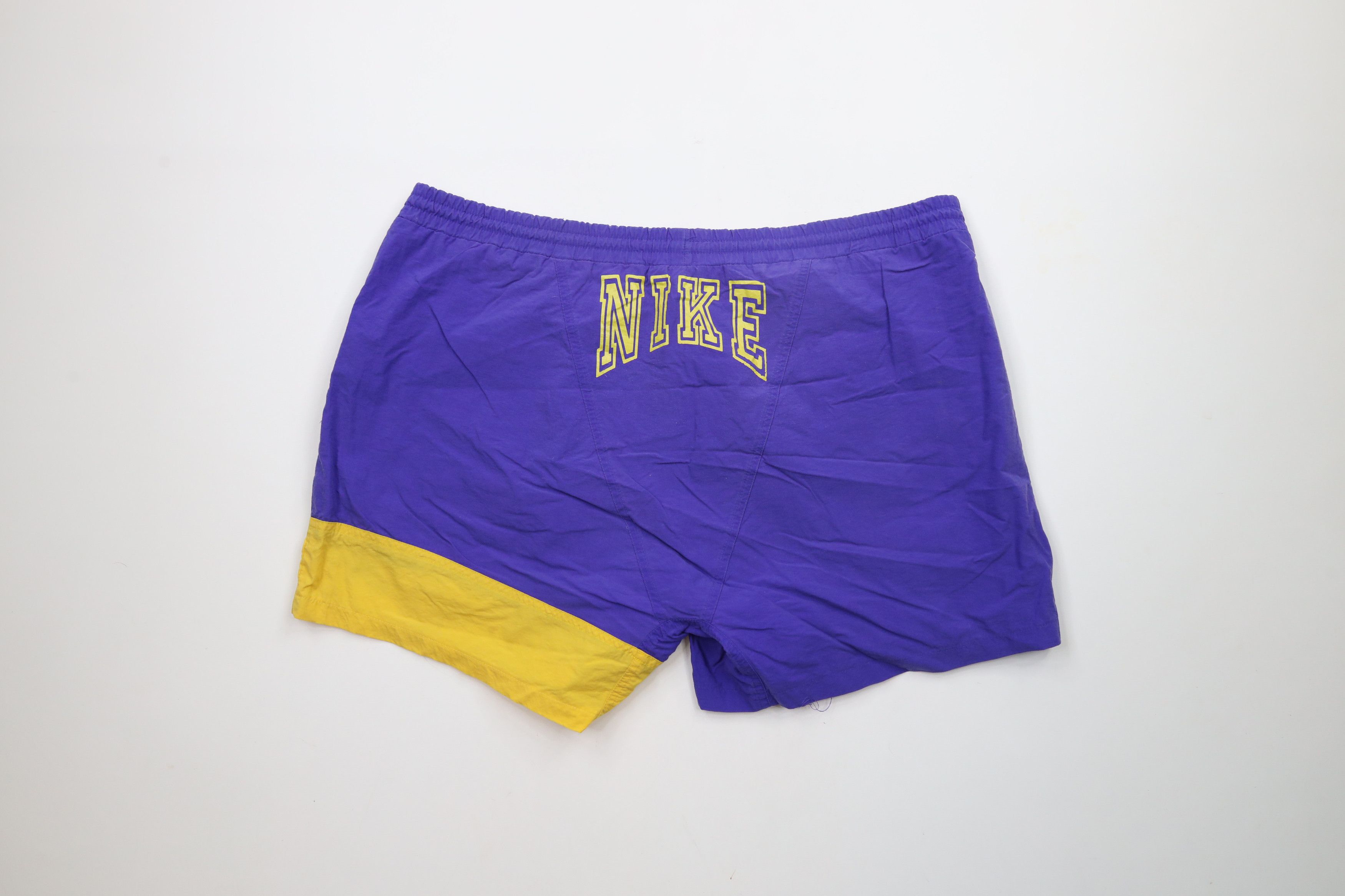 Nike × Vintage Vintage 90s Nike Block Above Knee Shorts LA Lakers AS IS Size US 34 / EU 50 - 10 Thumbnail