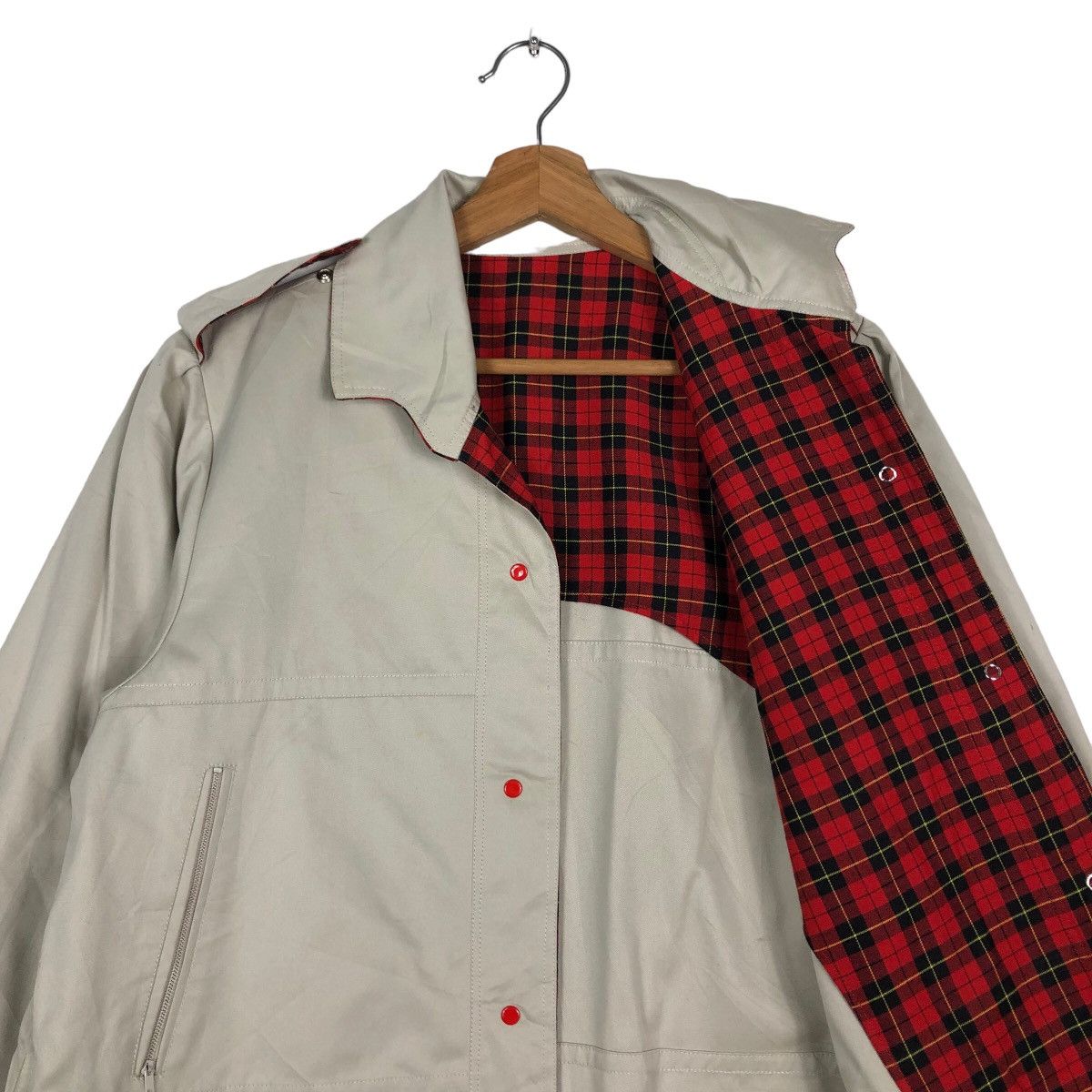 Japanese Brand 🔥Vintage Long Jacket Punk Design Check Tartan Blanket Size US M / EU 48-50 / 2 - 13 Thumbnail