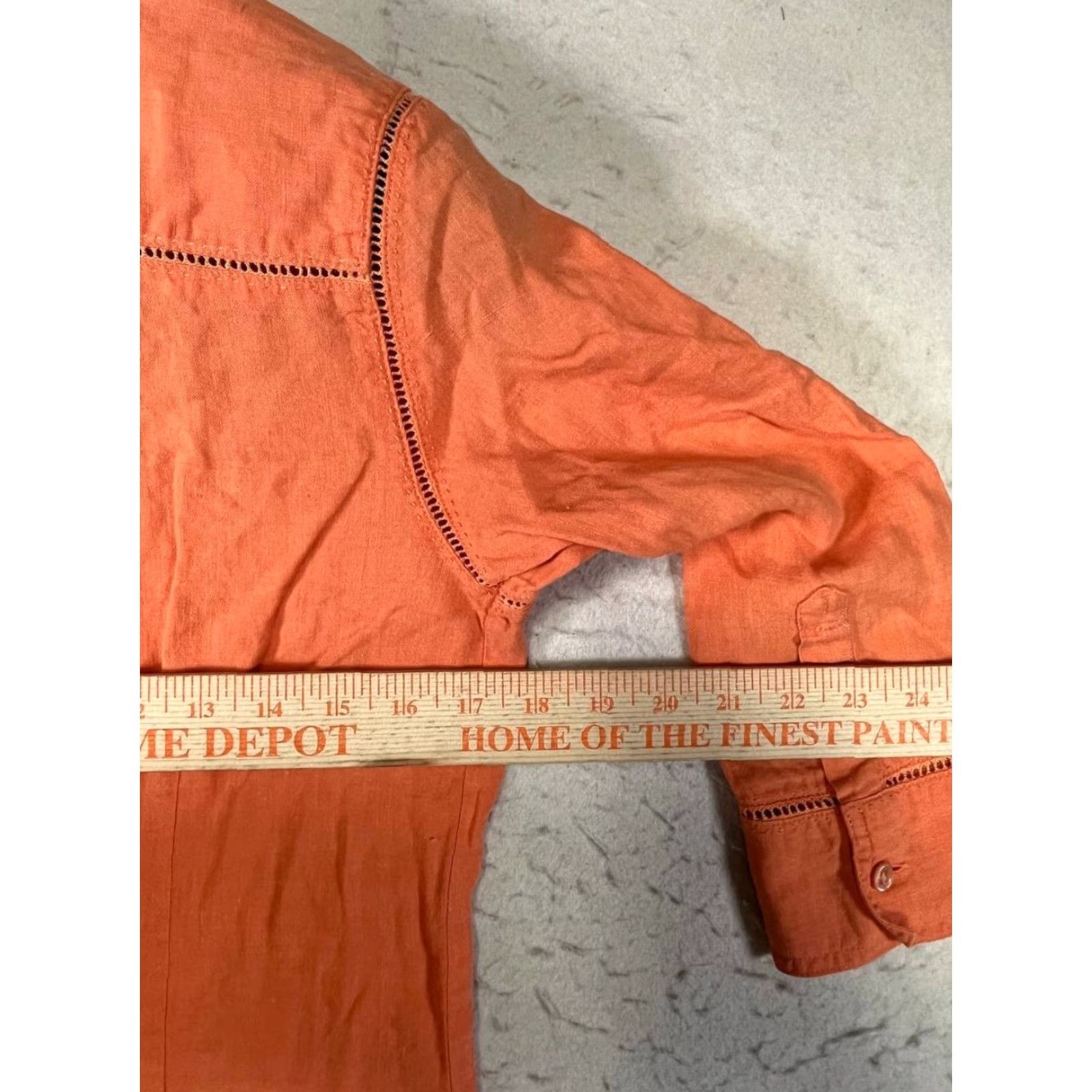 Eddie Bauer Eddie Bauer Linen Shirt Womens 8P Petite Orange 3/4 Sleeve Button Front Shirt Womens Petite Orange Linen 3/4 Sleeve Button-Up Size M / US 6-8 / IT 42-44 - 3 Thumbnail