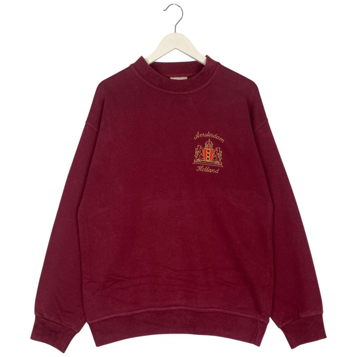 Vintage Vintage 80/90s Amsterdam Holland Small Logo Sweatshirt Red Size US M / EU 48-50 / 2 - 1 Thumbnail