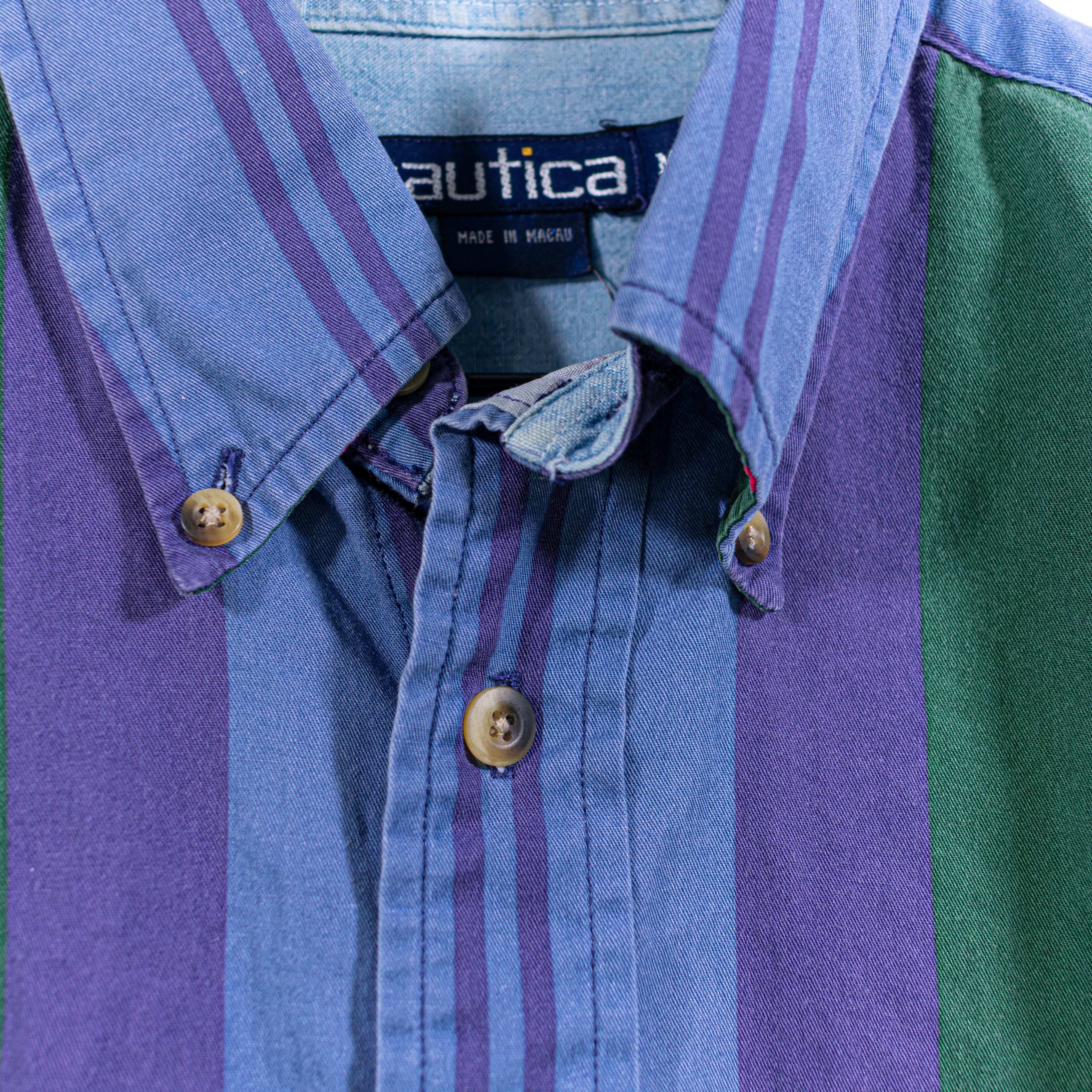 Nautica Nautica Multicolor Striped Button Down Shirt VTG Hip Hop Size US M / EU 48-50 / 2 - 5 Thumbnail