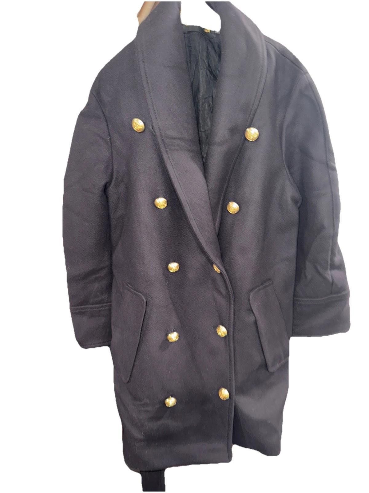 Balmain BalmainXH&M Black Wool Pea Coat Gold Buttons Womens Size 8 Size M / US 6-8 / IT 42-44 - 4 Thumbnail