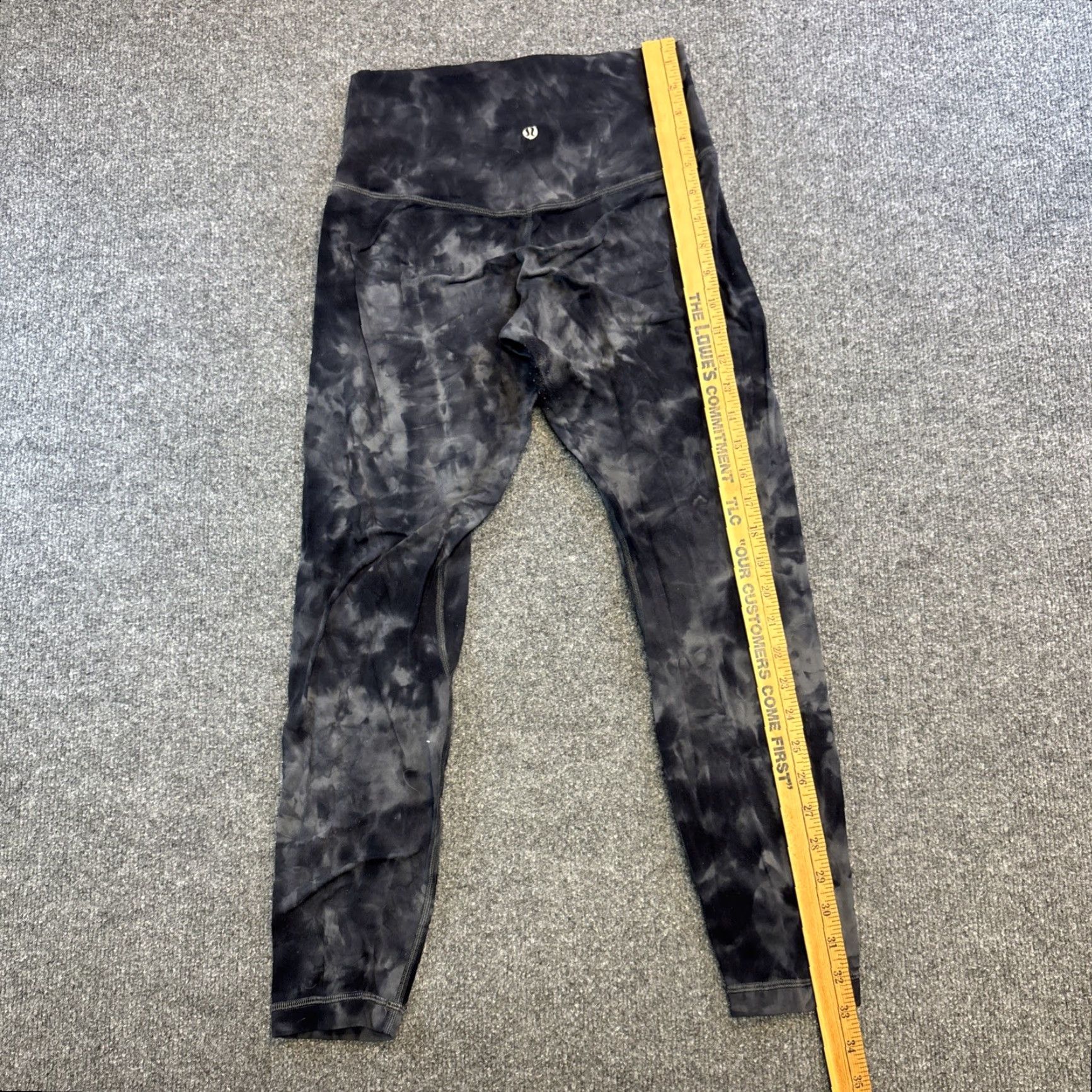 Lululemon Lululemon Leggings Camouflage Ankle High Rise Pull-On Women Size 6 Black Body Color Gray Pattern Logo Activewear 6 Regular Womens Size 28" / US 6 / IT 42 - 6 Thumbnail