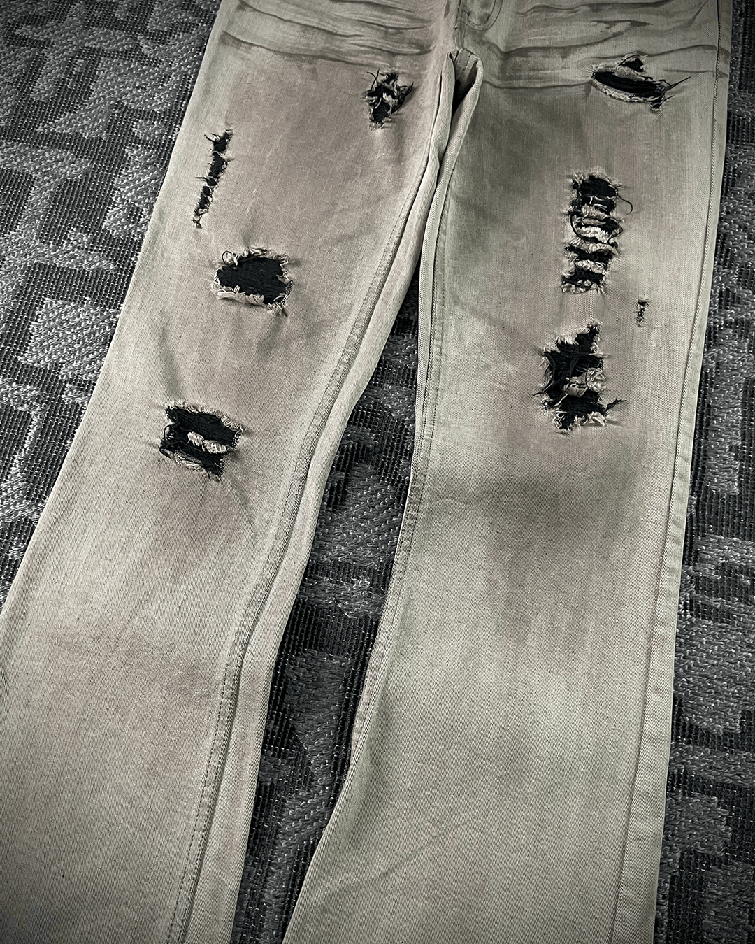 Japanese Brand B Star Distressed Flared Pants Size US 34 / EU 50 - 3 Thumbnail