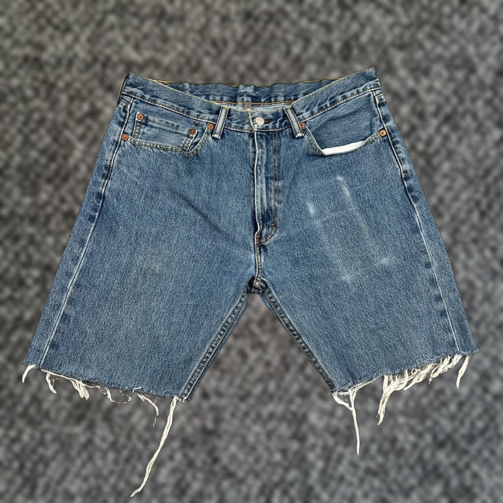 Levi's Levi's Bermuda Shorts Men's Distressed Cut Off Size 36 Blue 9" Casual Jorts Size US 36 / EU 52 - 1 Thumbnail