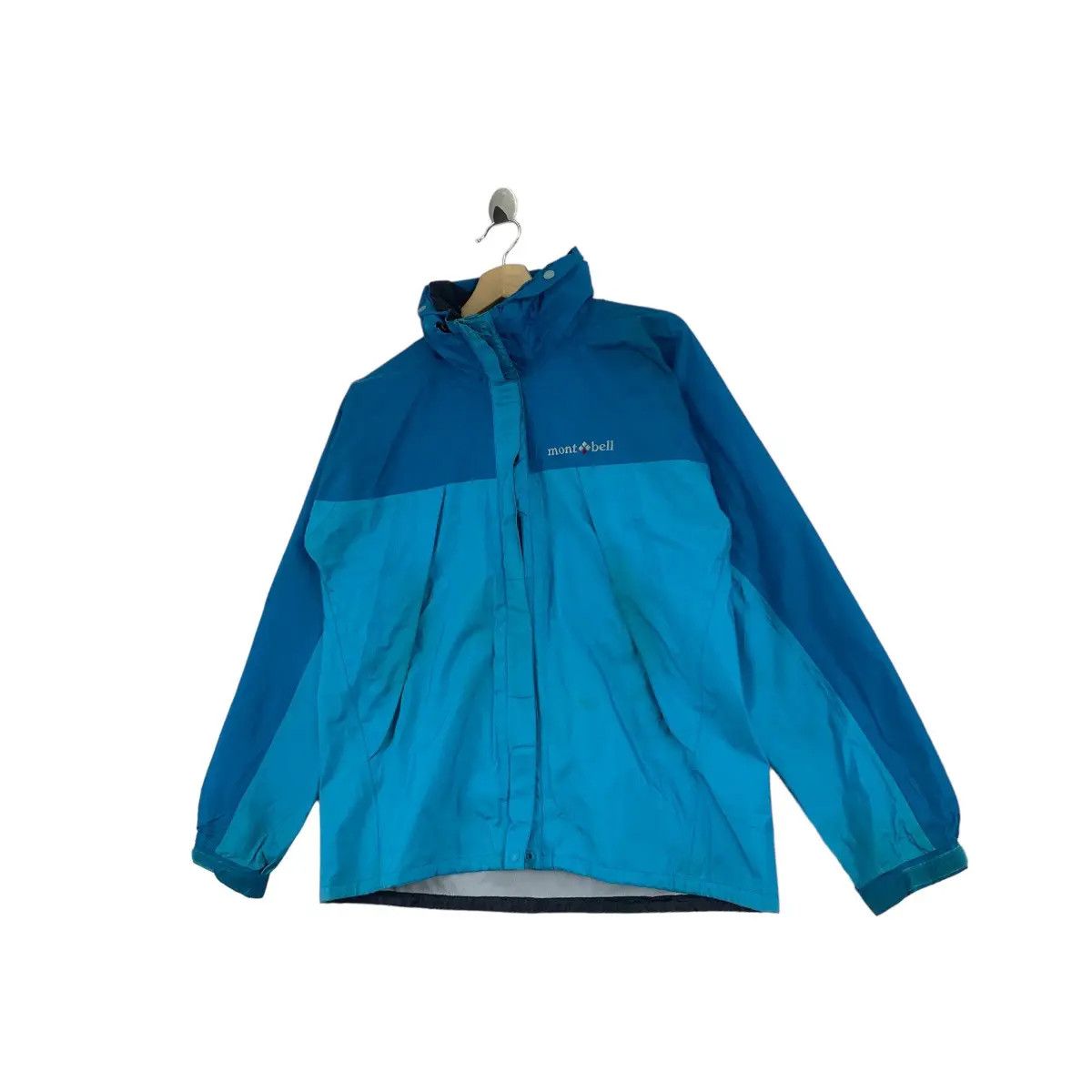 Montbell Vintage MONTBELL JAPAN Outdoor Blue Nylon Hoodie Jacket Size M / US 6-8 / IT 42-44 - 5 Thumbnail