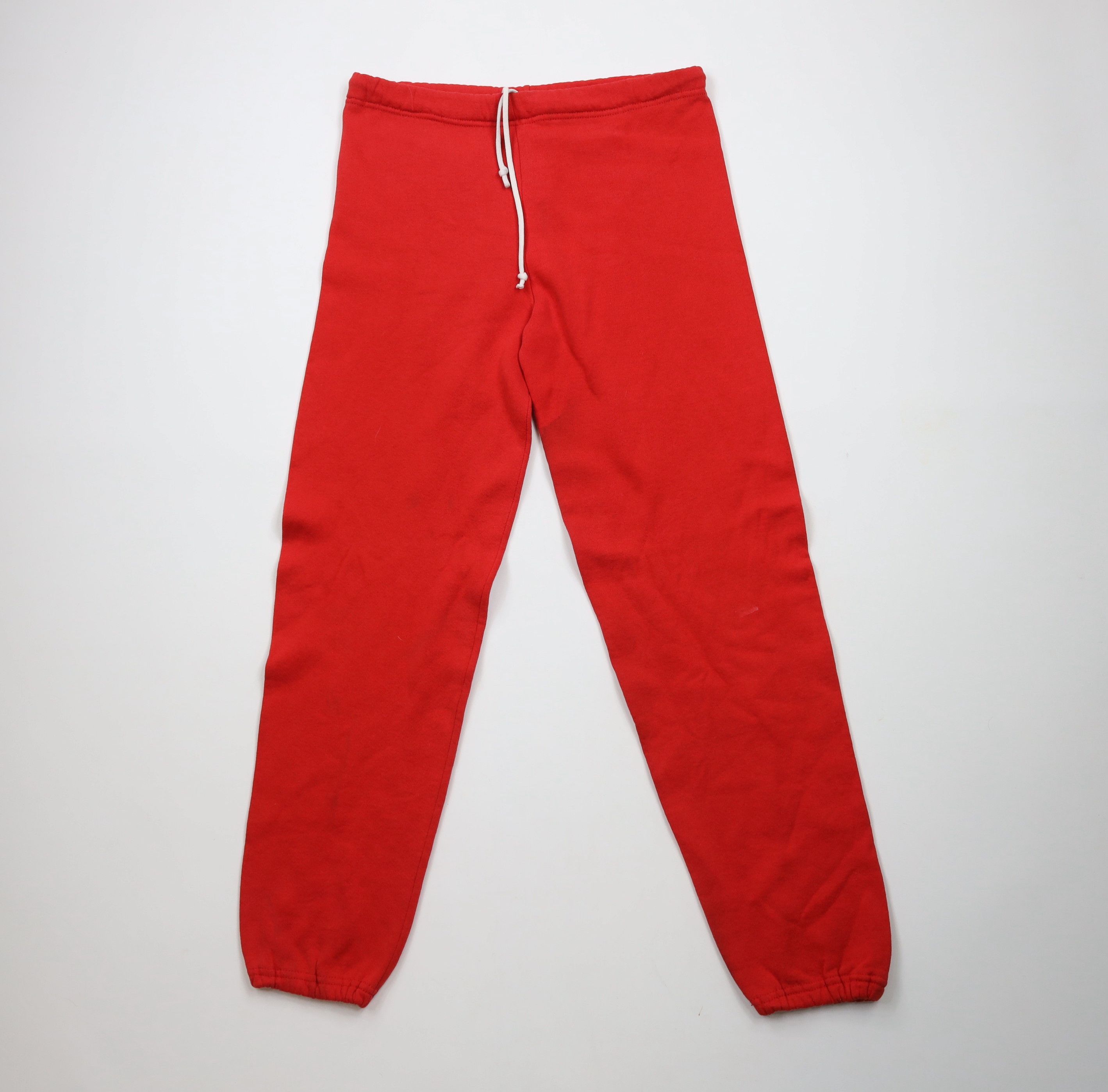 Vintage Vintage 90s Streetwear Blank Sweatpants Joggers Red USA Size US 34 / EU 50 - 1 Thumbnail