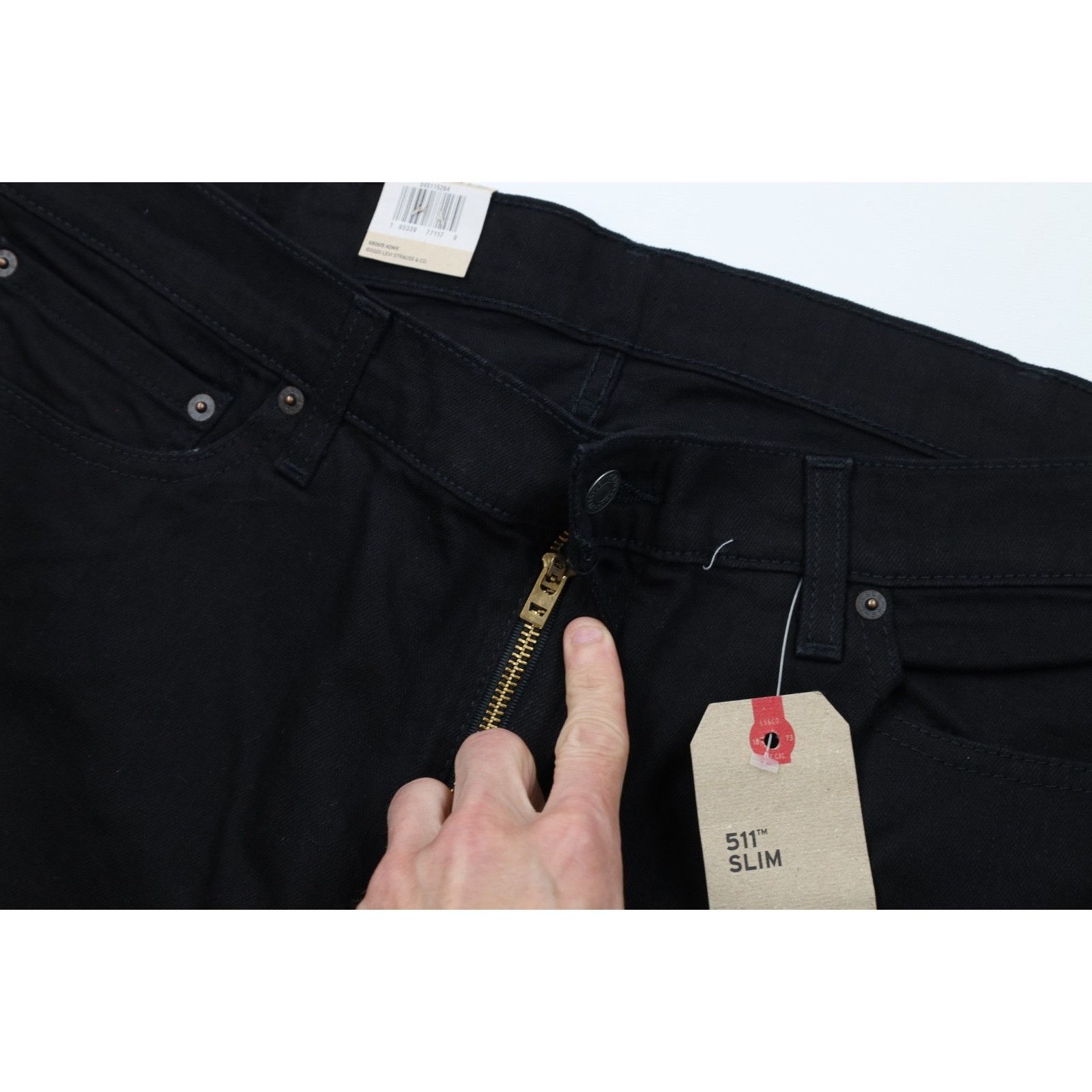 Levi's New Levis 511 Stretch Slim Fit Denim Jeans Black Size US 38 / EU 54 - 7 Thumbnail