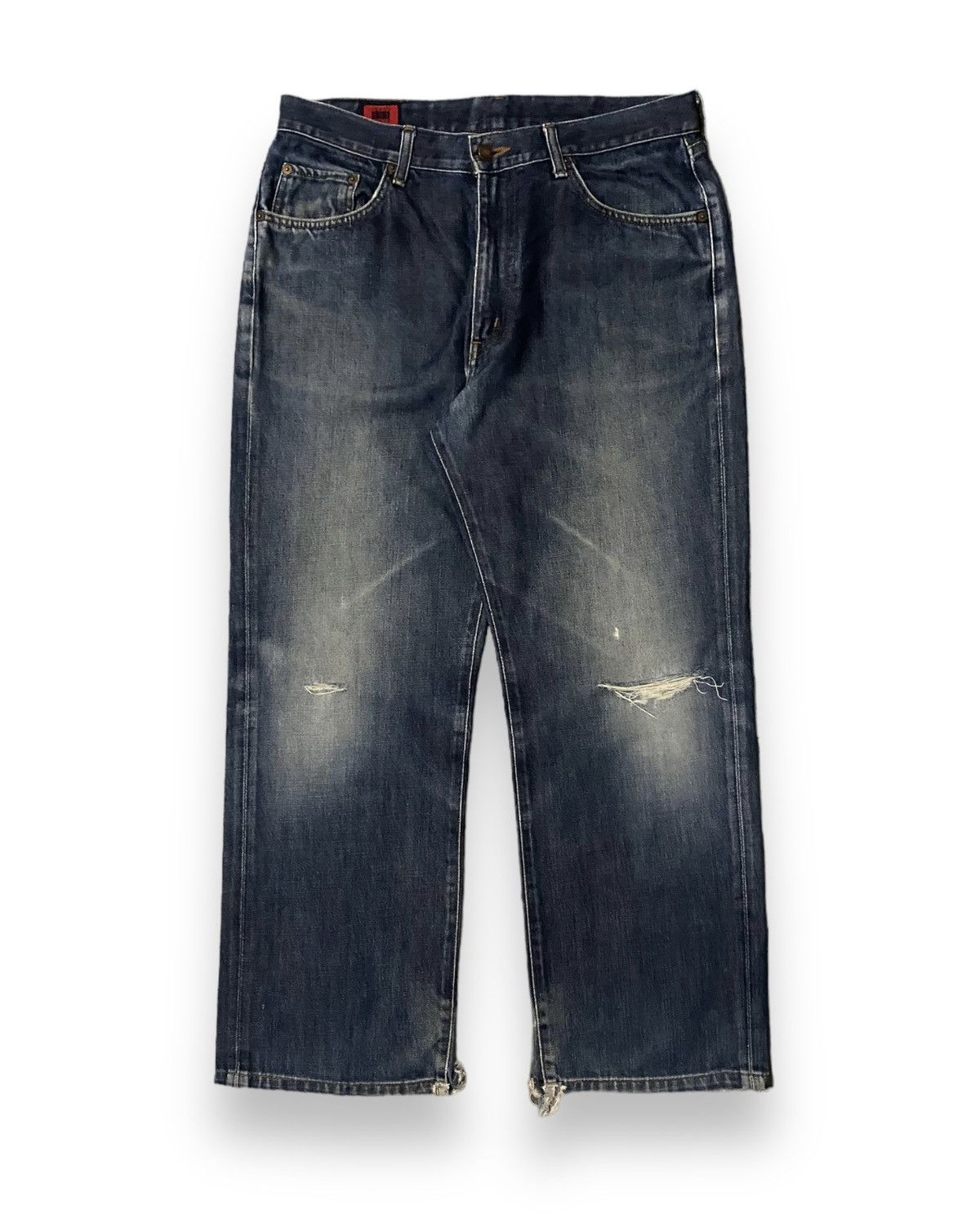 Edwin × JNCO × Le Grande Bleu (L.G.B.) Edwin Japan 503z Edition Distressed Blue Jean Straigt Cut h' Size US 33 - 4 Thumbnail