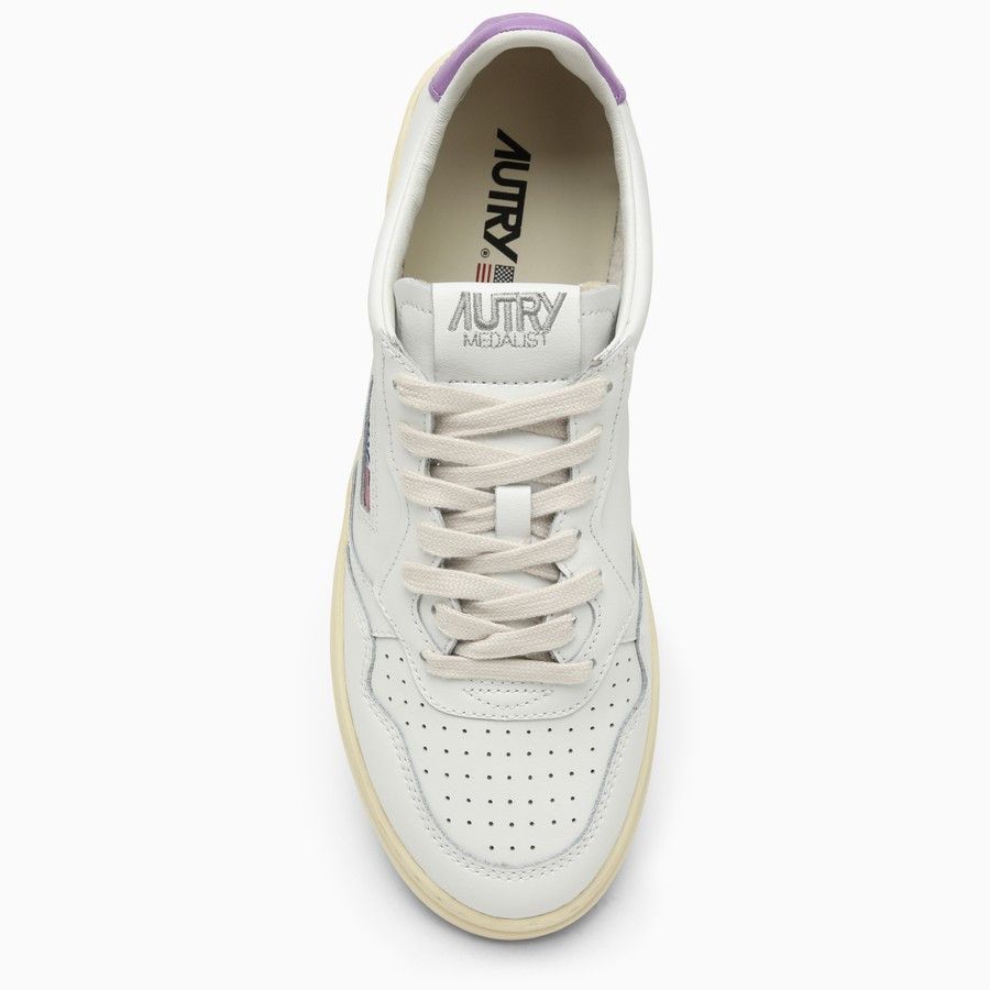 AUTRY o1d2blof0824 Leather Low-Top Sneakers in White & Lavender Size US 6 / IT 36 - 3 Thumbnail
