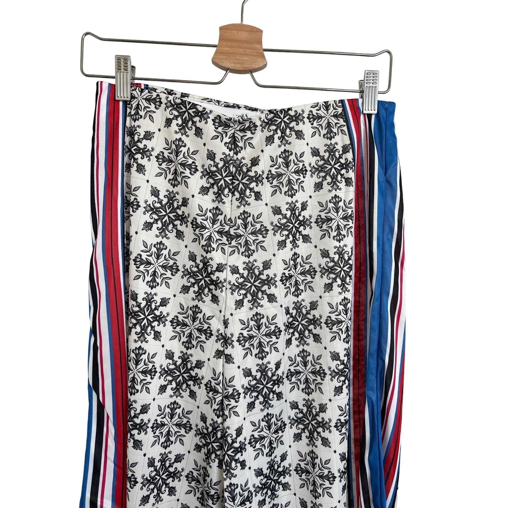 Zara Zara Contrast Striped Scarf Print Detail Pants Size 30" / US 8 / IT 44 - 9 Thumbnail