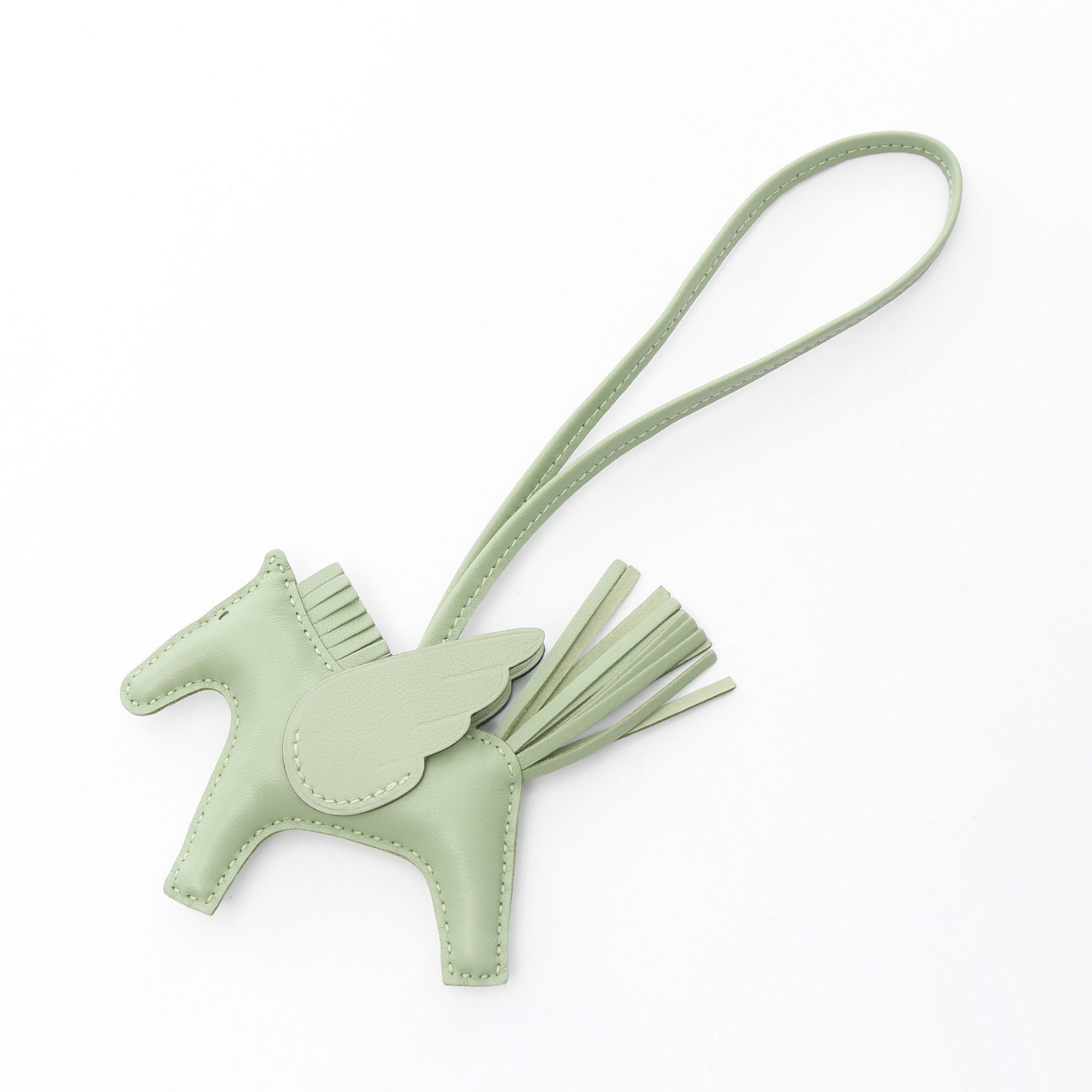 Hermes Rodeo Pegasus Pm Vert Moyan Bag Charm Aagneau Veau Swift Light Green B Stamp