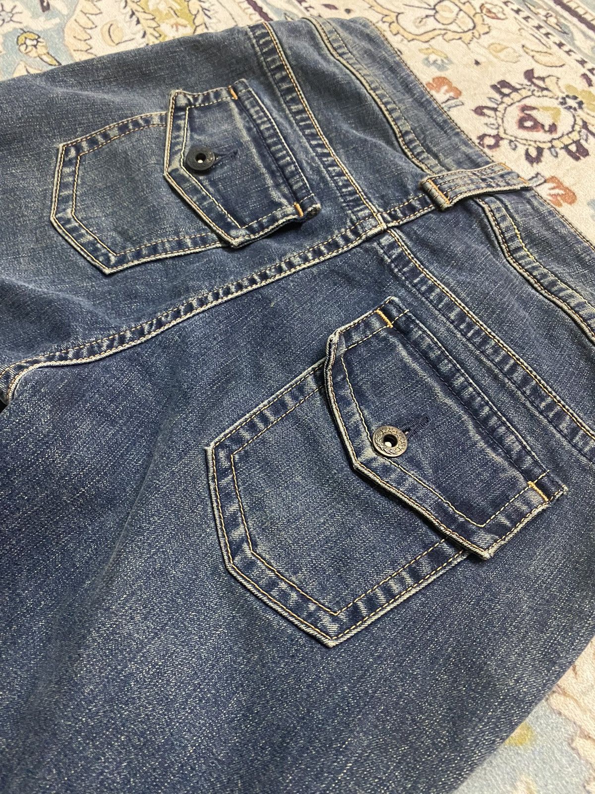 Vintage 🔥 Flared Jeans X Happy Face Size 30" / US 8 / IT 44 - 7 Thumbnail