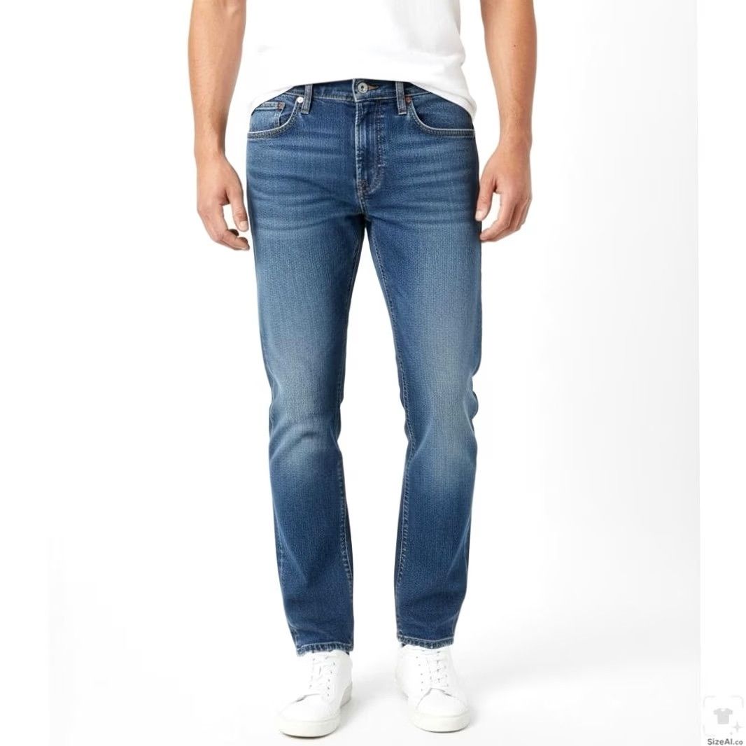 Levi's Levi's 511 Jeans Mens 32x32 Blue Medium Wash Slim Tapered Stretch Denim Zip Fly Size US 32 / EU 48 - 4 Thumbnail