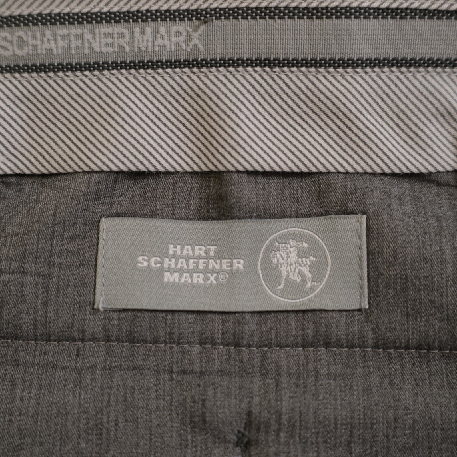 Hart Schaffner Marx Hart Schaffner Marx Wool Spandex Gray Flat Front Mid Rise Dr Size 38R - 5 Thumbnail