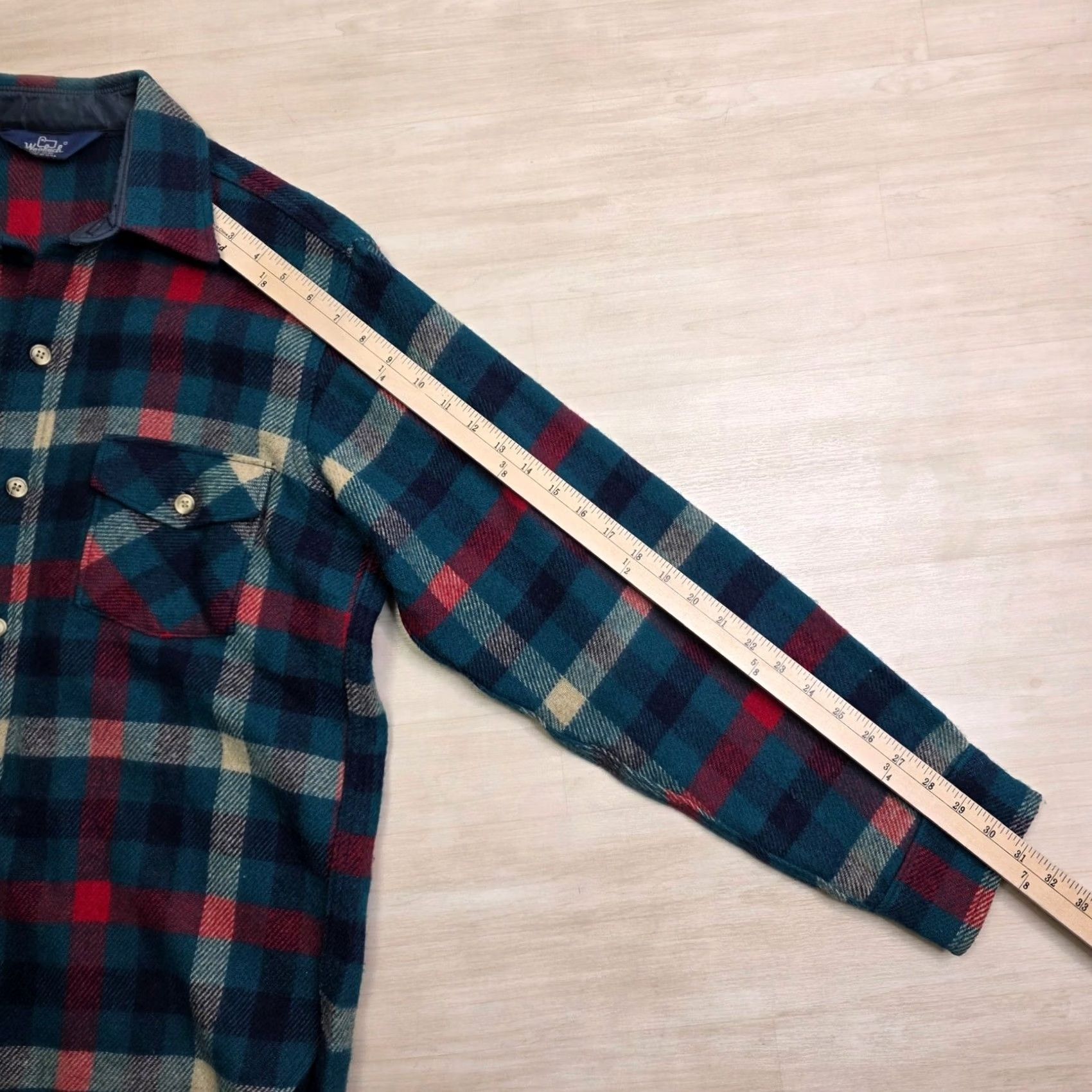Vintage VINTAGE Woolrich Shirt Mens Plaid Wool Flannel Shacket Shacket Shirt Teal Red Made USA Large MENS Size US L / EU 52-54 / 3 - 7 Thumbnail