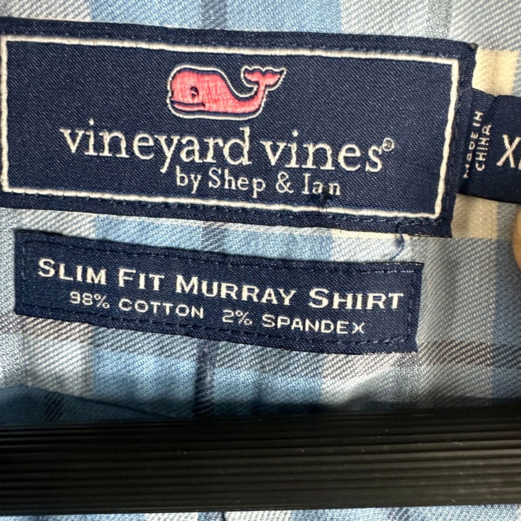 Vineyard Vines Vineyard Vines Shirt Mens XL Slim Fit Blue White Plaid Button Down Pocket Size US XL / EU 56 / 4 - 3 Thumbnail