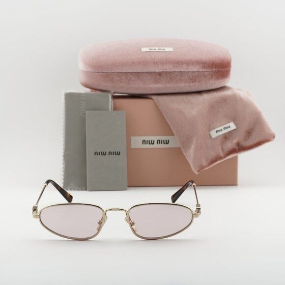 Miu Miu Miu Miu MUA52S ZVN4I0 Sunglasses Gold Cat Eye Frame, Pink Size ONE SIZE - 10 Thumbnail