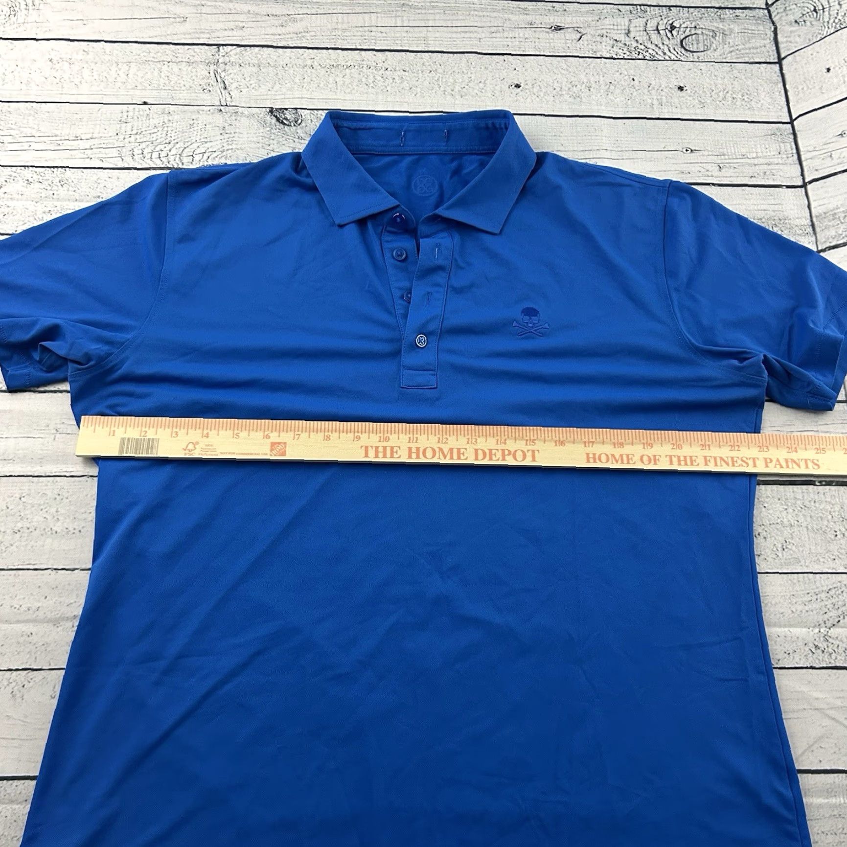 Vintage G Fore Short Sleeve Button Front Polo Shirt Men's L Blue Skull Logo Size US L / EU 52-54 / 3 - 5 Thumbnail