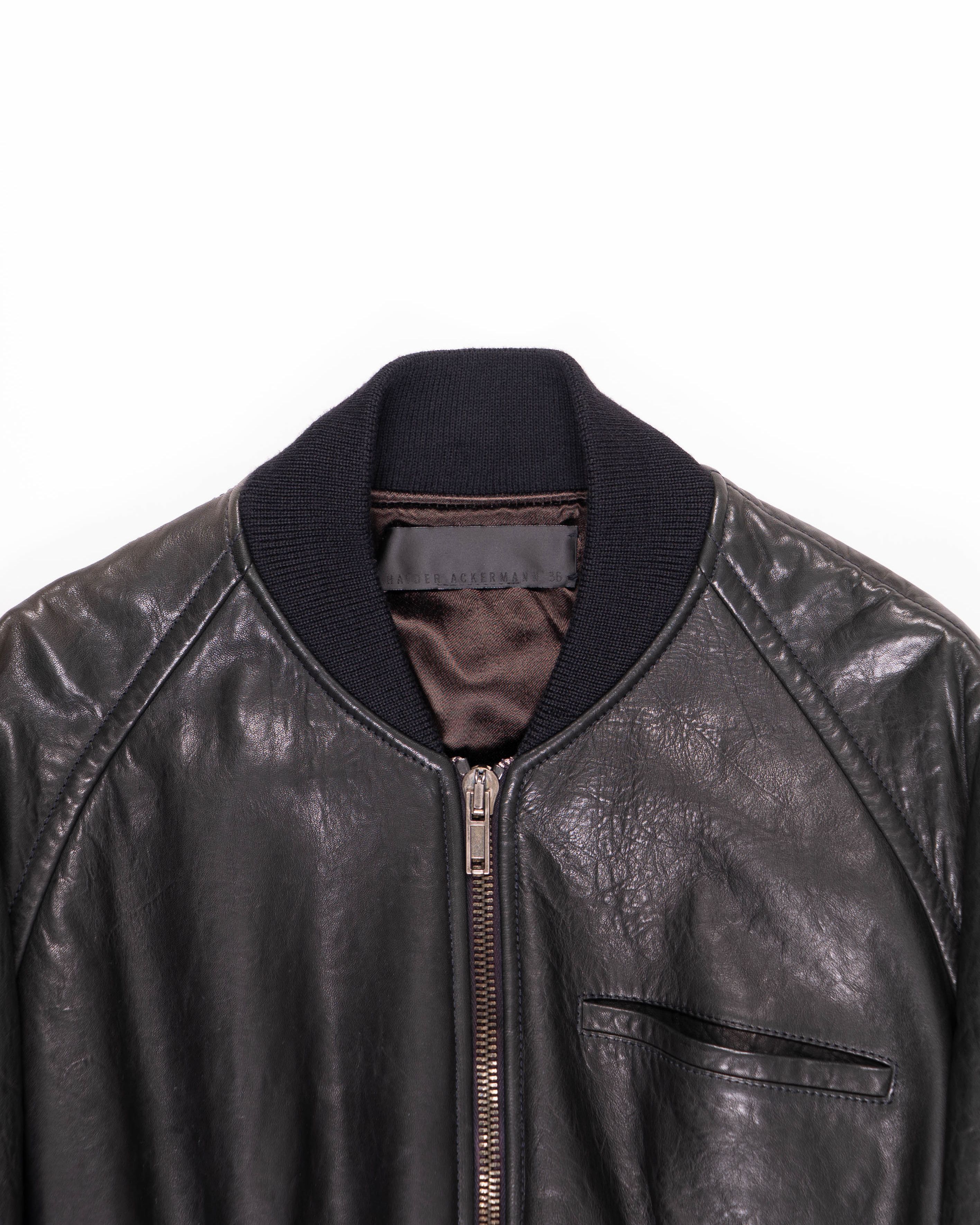 Haider Ackermann FW15 Oversized Sleeves Bomber in Black Leather Size S / US 4 / IT 40 - 3 Thumbnail