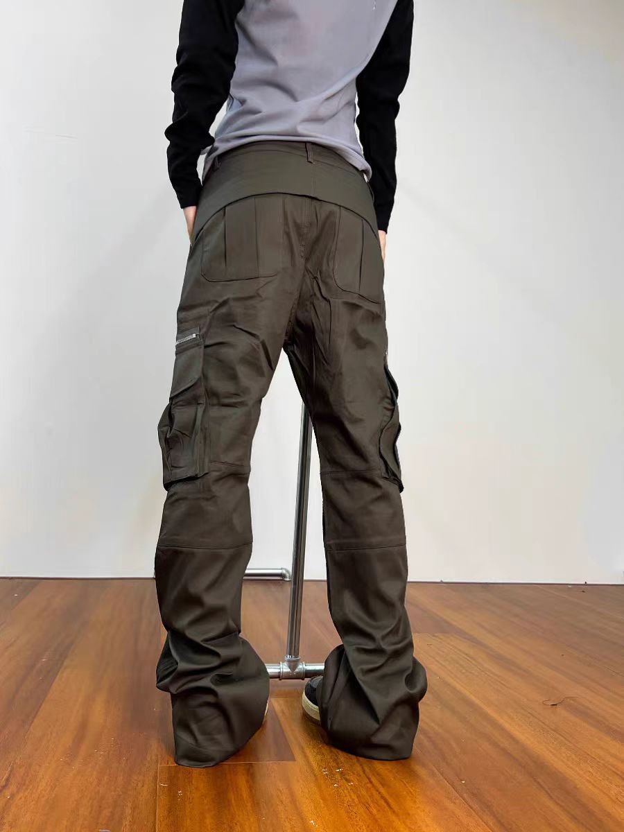 Japanese Brand × Vintage Street Y2K Zip Pocket Work Micro Flare Casual Pants Size US 32 / EU 48 - 3 Thumbnail