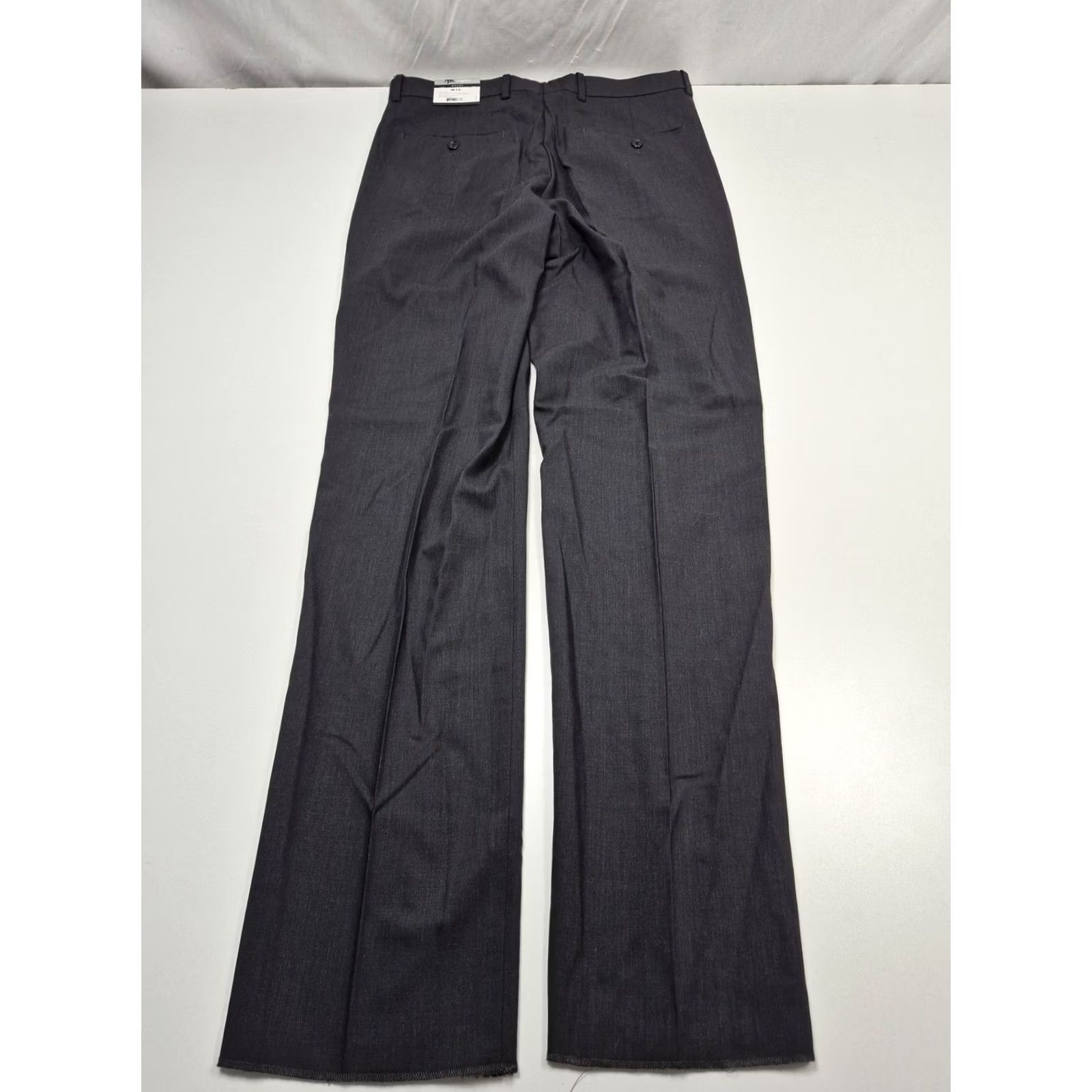 Vintage Montefino Mondo KELLY-A OP Dress Pants Mens 34x36 Gray Wool Super 120s Flat Front Unhemmed"} Size US 34 / EU 50 - 7 Thumbnail