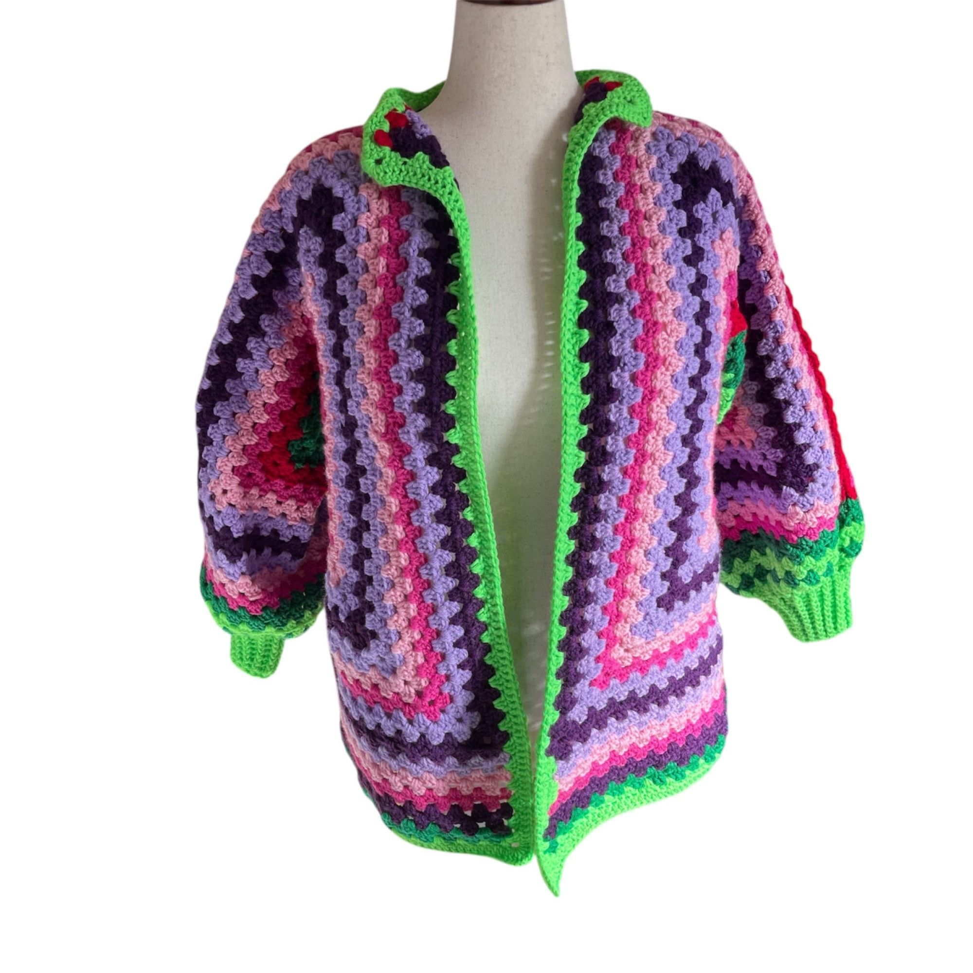 Handmade Crochet Cardigan Beautiful Sweater Inspired Jason Mamoa 2XL Size XXL / US 16-18 / IT 52-54 - 3 Thumbnail
