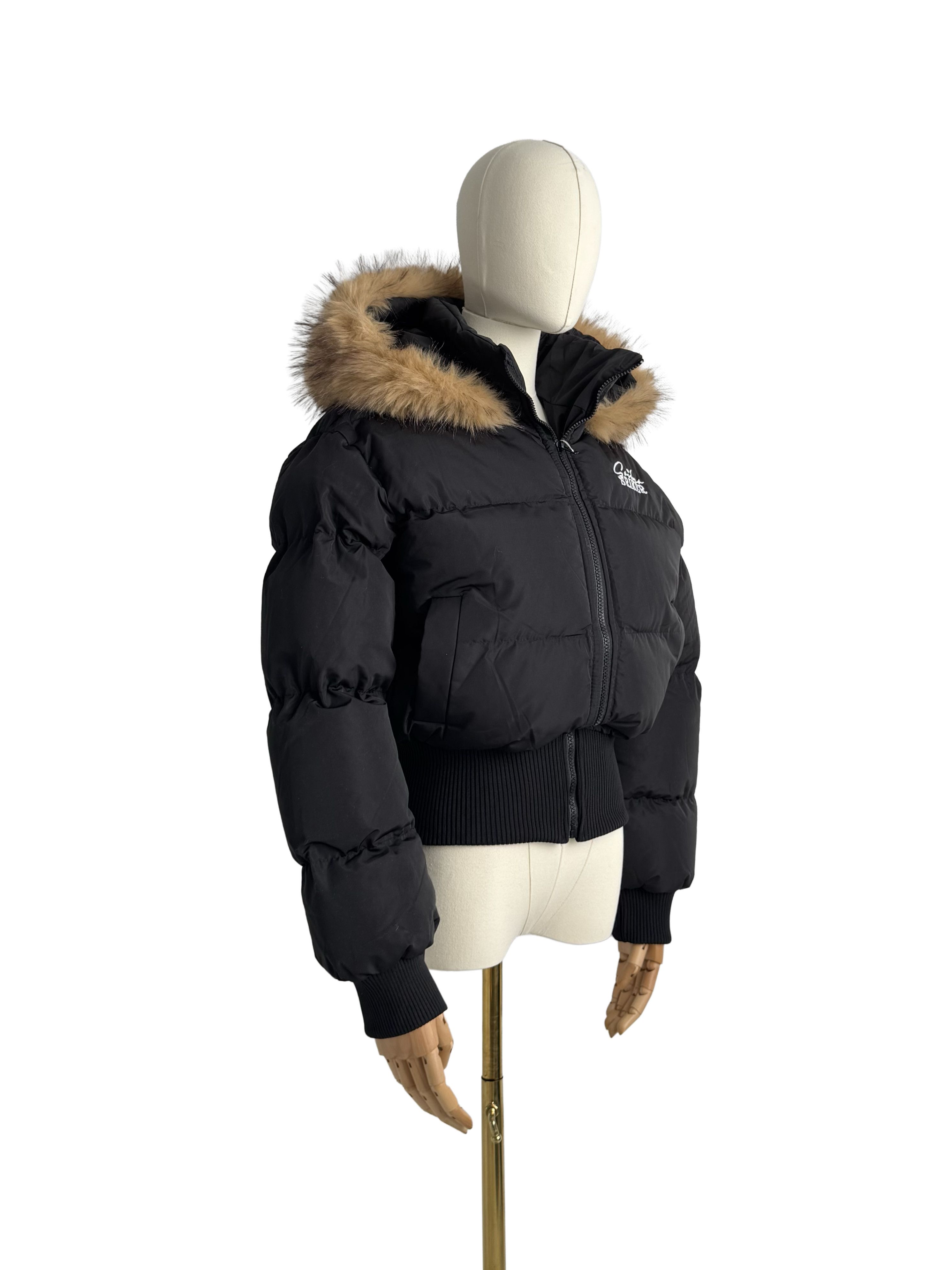 Vintage Vintage Cropped Jacket With Faux Fur Hood Size M / US 6-8 / IT 42-44 - 3 Thumbnail