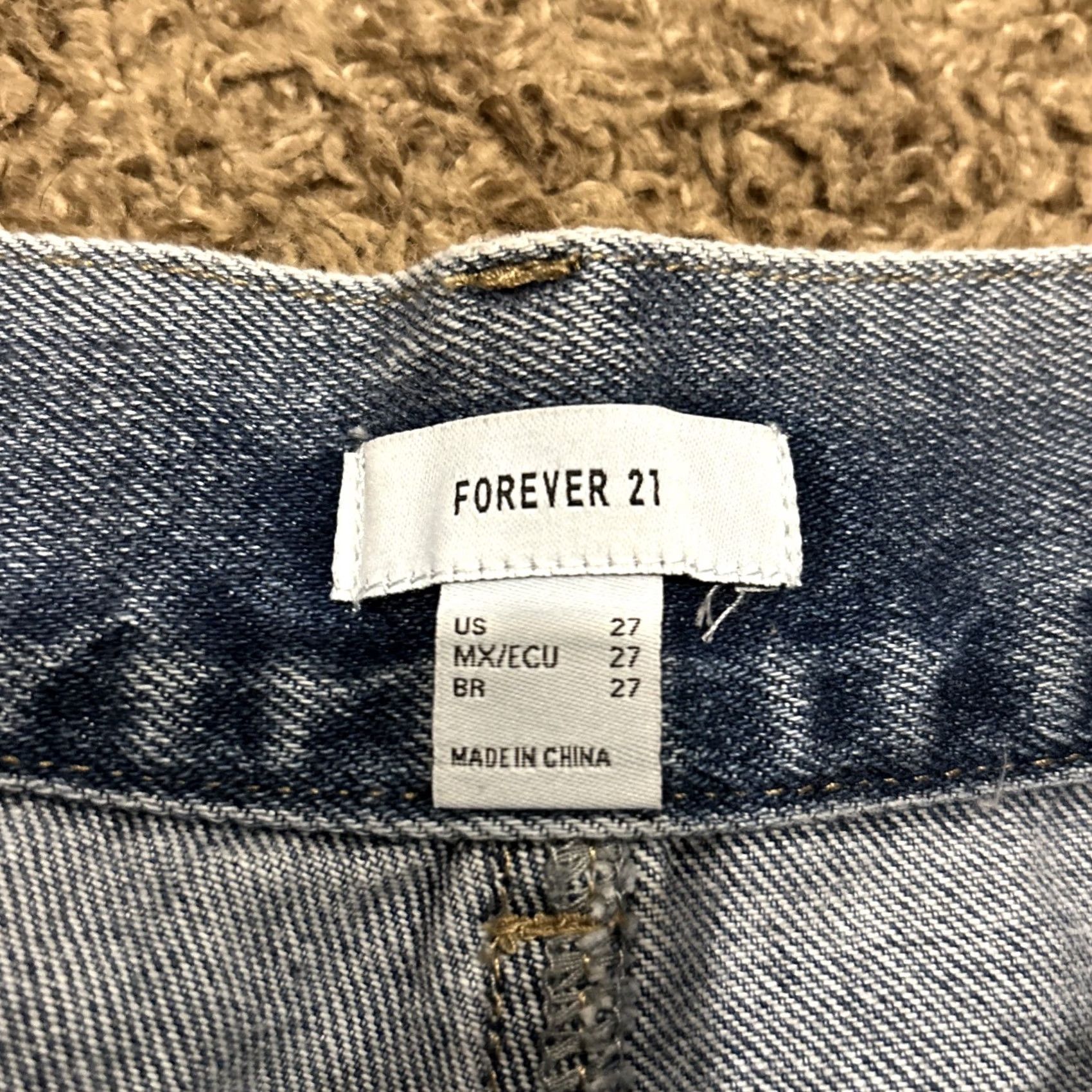 Forever 21 FOREVER 21 Jeans Women’s Size 27 Cotton Denim Barrel Leg Straight 31in Inseam Blue A12 Mens Womens Girls Size 27" / US 4 / IT 40 - 2 Thumbnail