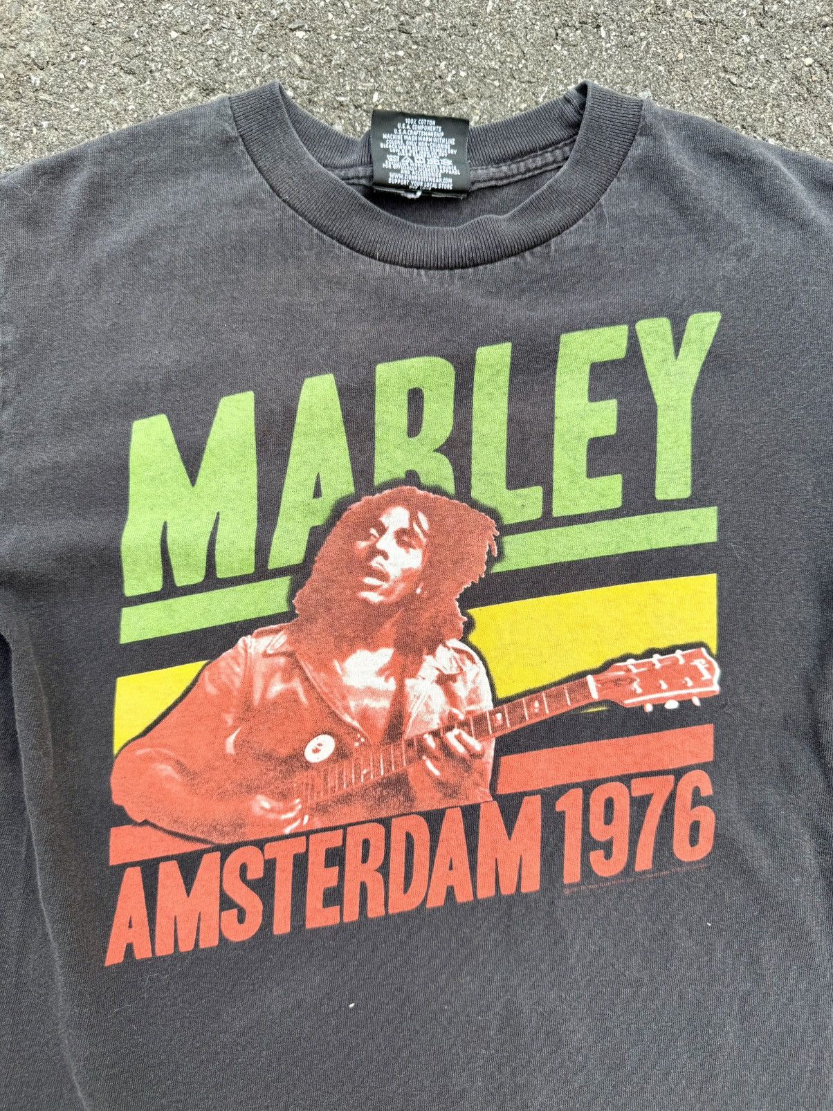 Zion Rootswear Men’s Bob Marley Amsterdam 1976 Black Cotton Band Tee Shirt Size US S / EU 44-46 / 1 - 2 Thumbnail