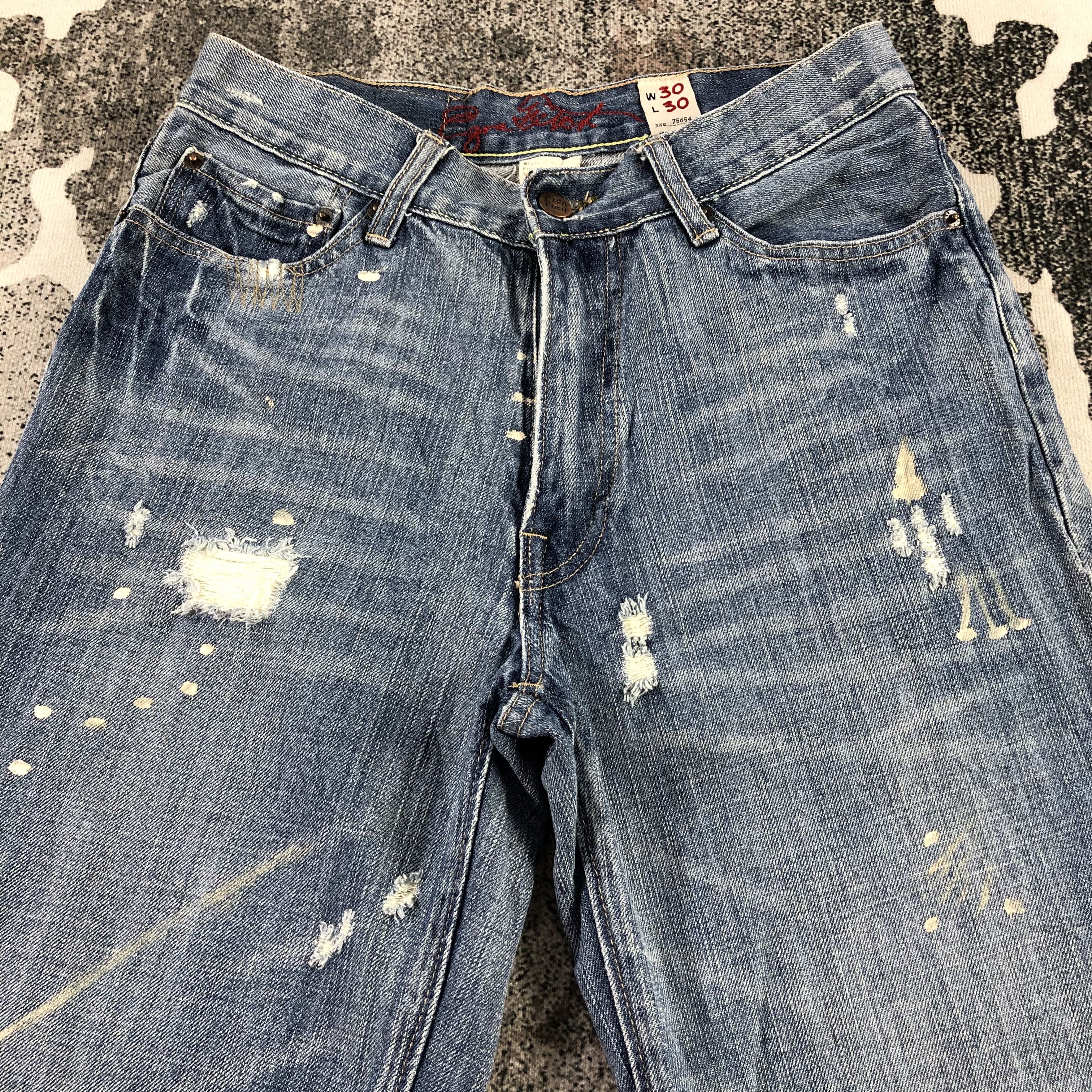 Vintage Ezra Fitch Jeans Medium Wash Distressed Denim KJ1455 Size US 30 / EU 46 - 3 Thumbnail