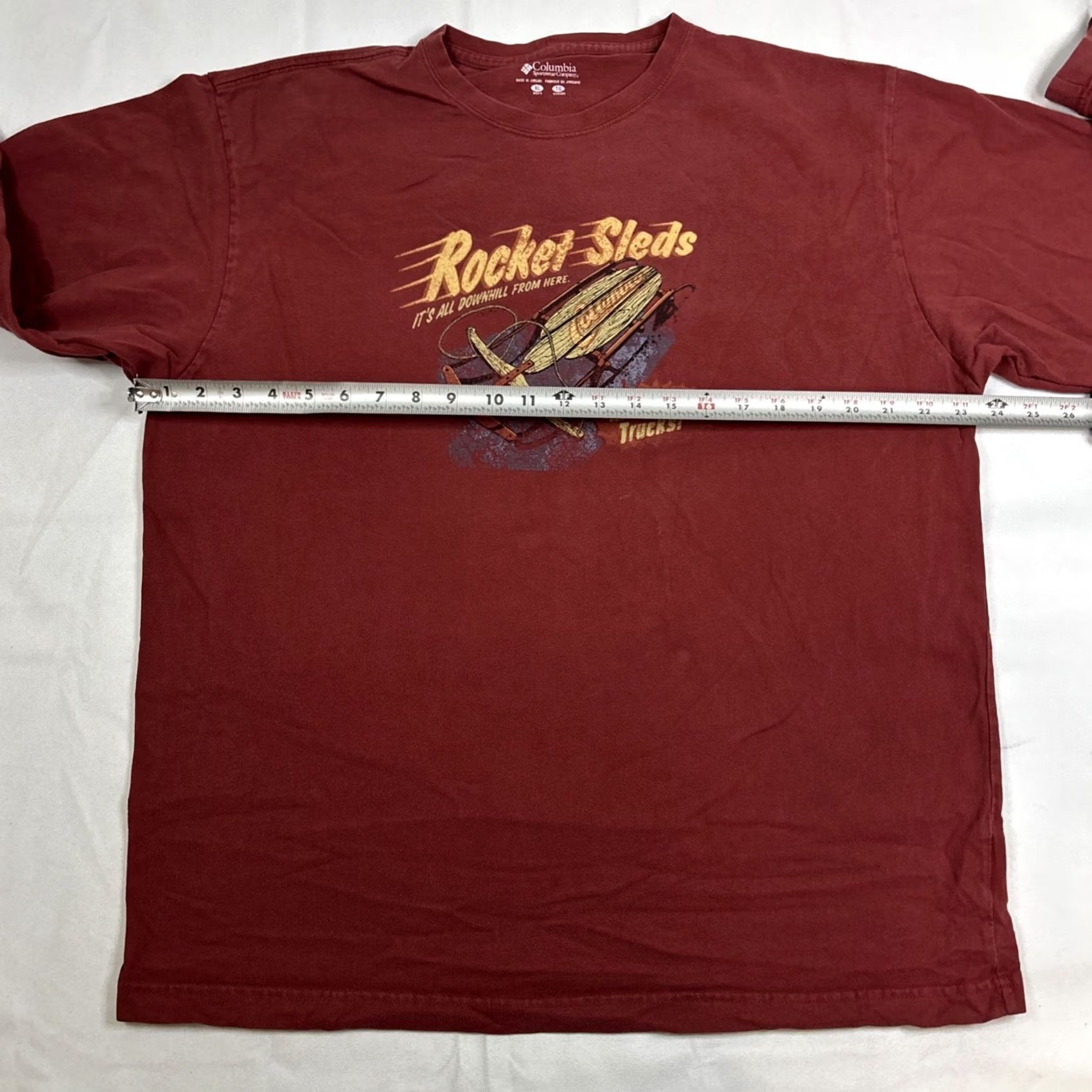 Vintage COL Columbia Long Sleeve T-Shirt XL Red Rocket Sleds Graphic Ski Snow Men Size US XL / EU 56 / 4 - 4 Thumbnail