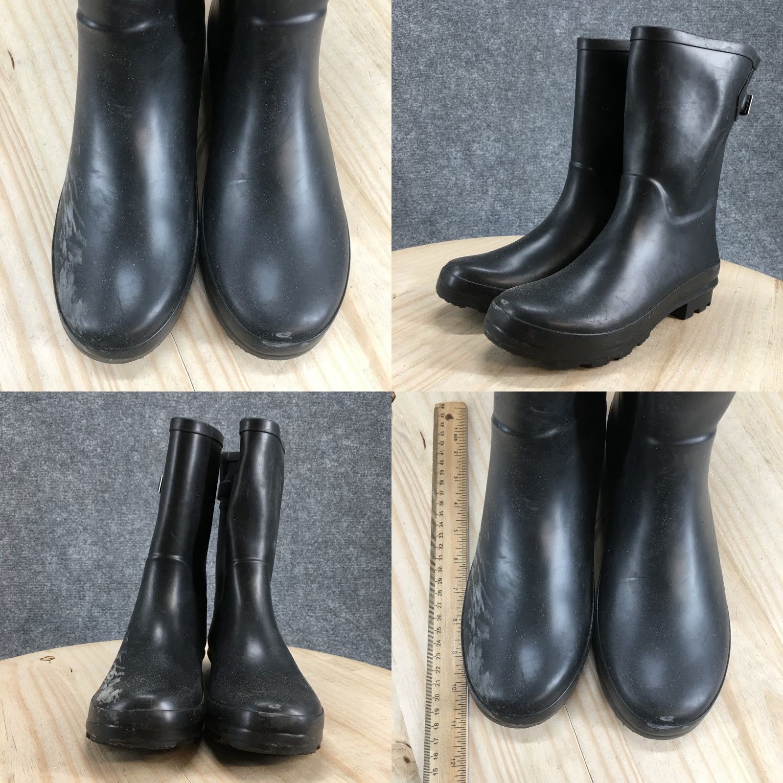Vintage A New Day Rain Boots Womens 10 Garden Mid Calf Black Rubber Pull On Comfort Boots Size US 10 / IT 40 - 8 Thumbnail