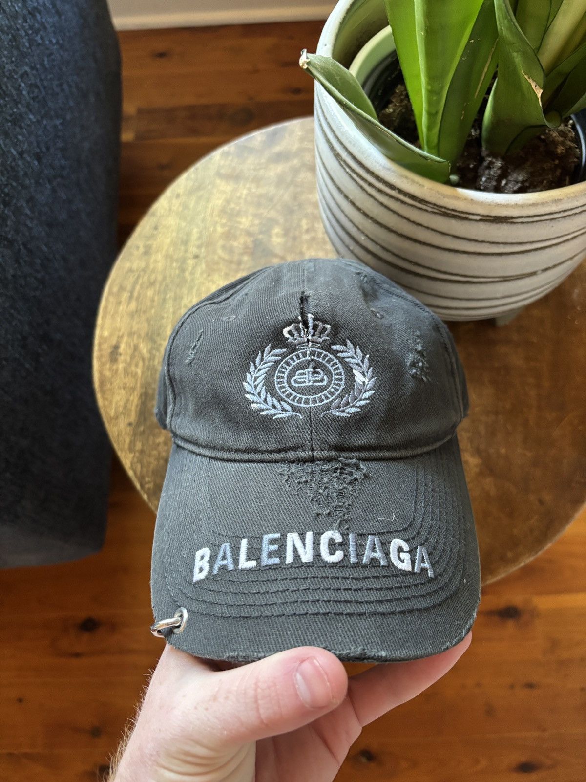 Balenciaga Balenciaga Destroyed Piercing Hat | Grailed