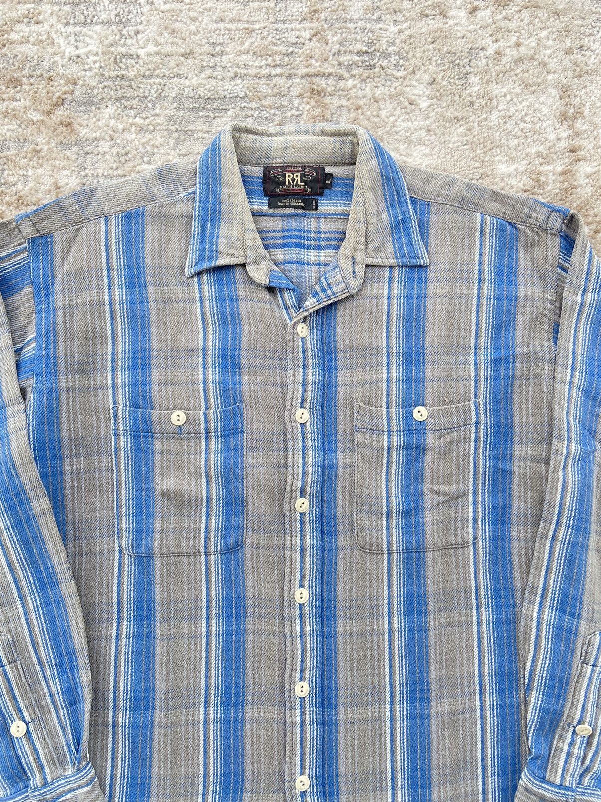 RRL Ralph Lauren RRL Double RL Button Up Flannel Shirt Size US L / EU 52-54 / 3 - 2 Thumbnail